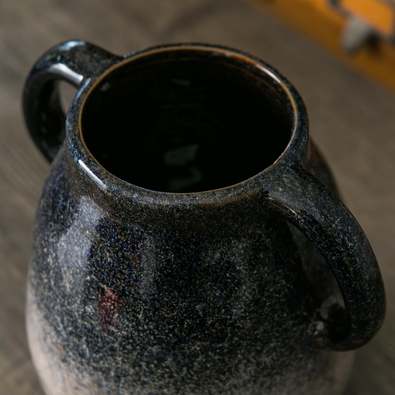 Blue Gradient Ceramic Vase / Double Handle - Blue Gradient