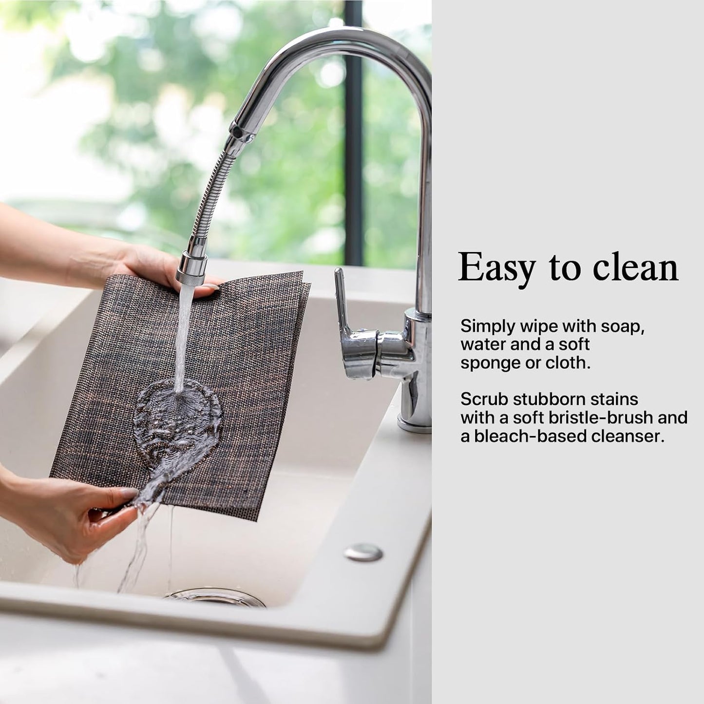 Placemats Set of 12 - Easy Clean Woven Vinyl Placemats for Dining Table, Indoor/Outdoor Place Mats, Washable PVC Table
