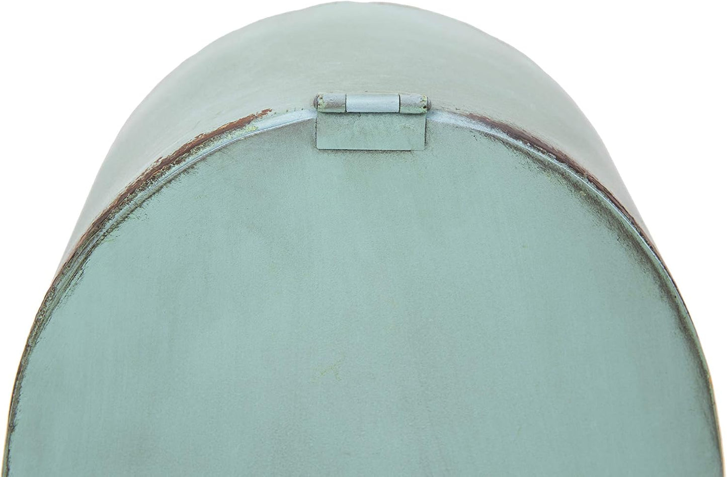 Creative Co-Op Metal Mantel Clock with Aqua Finish
