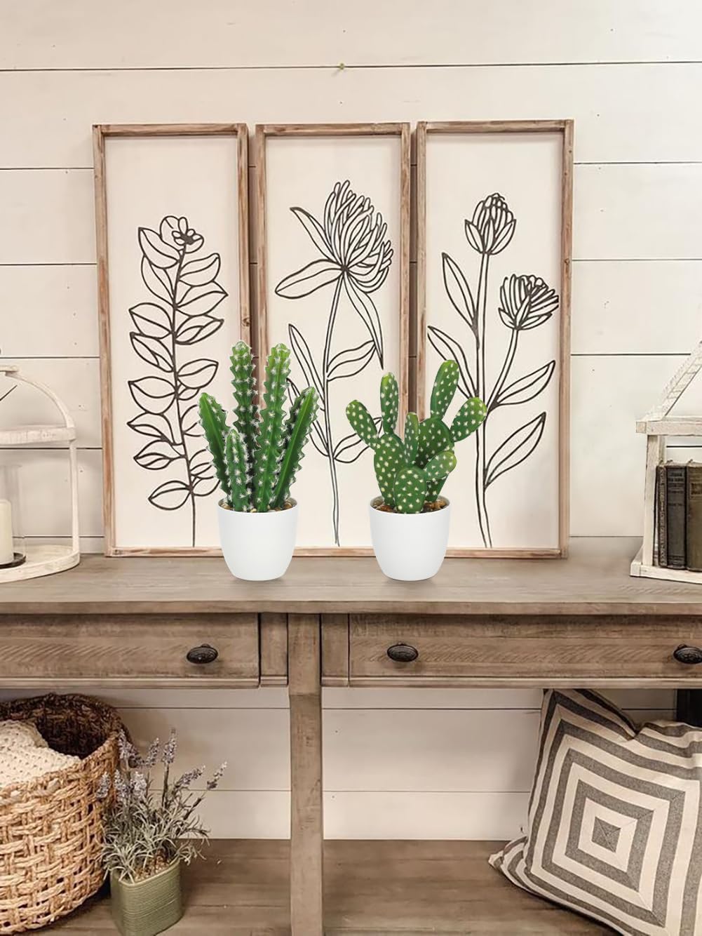 Artificial Cactus Plants Small Faux Cactus Plants Indoor Fake Desert Cacti / Sup_209 / 10.8 Inch
