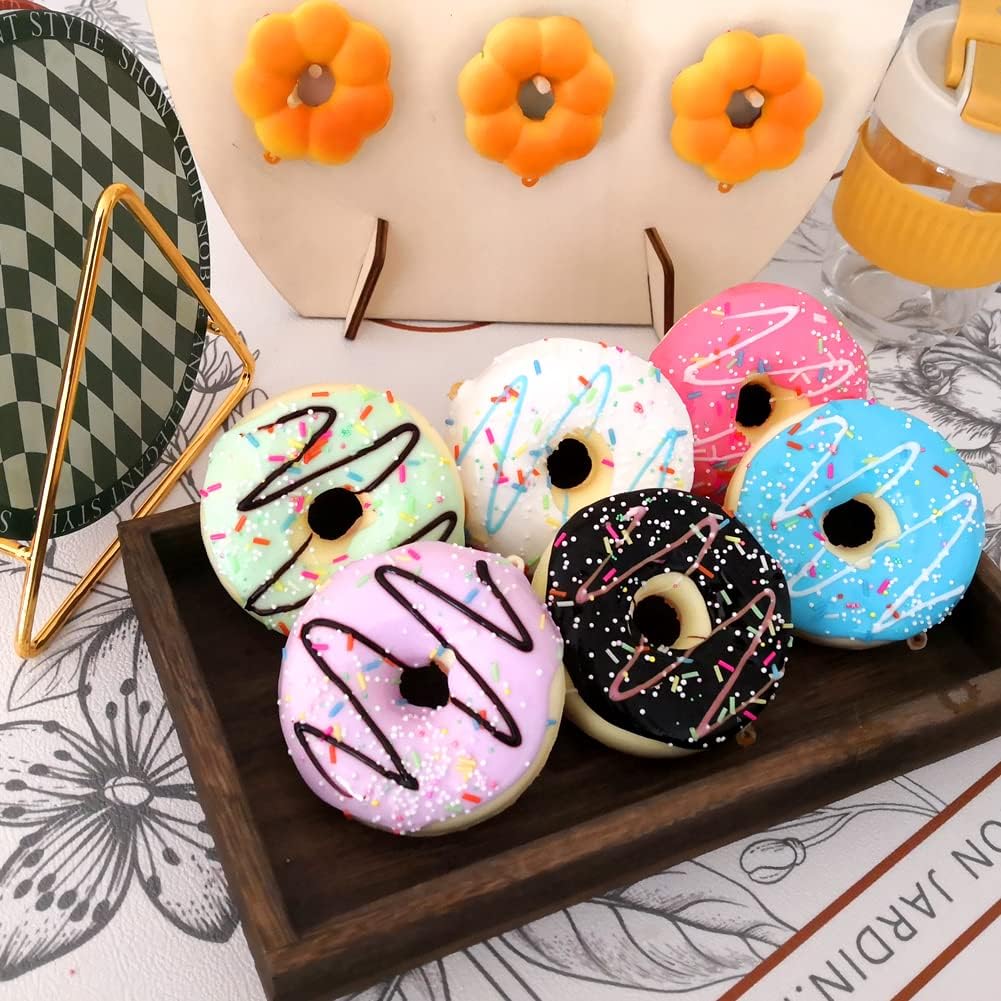 Realistic Artificial Fake Doughnut Model Photography Props Home Decoration / Set of 6