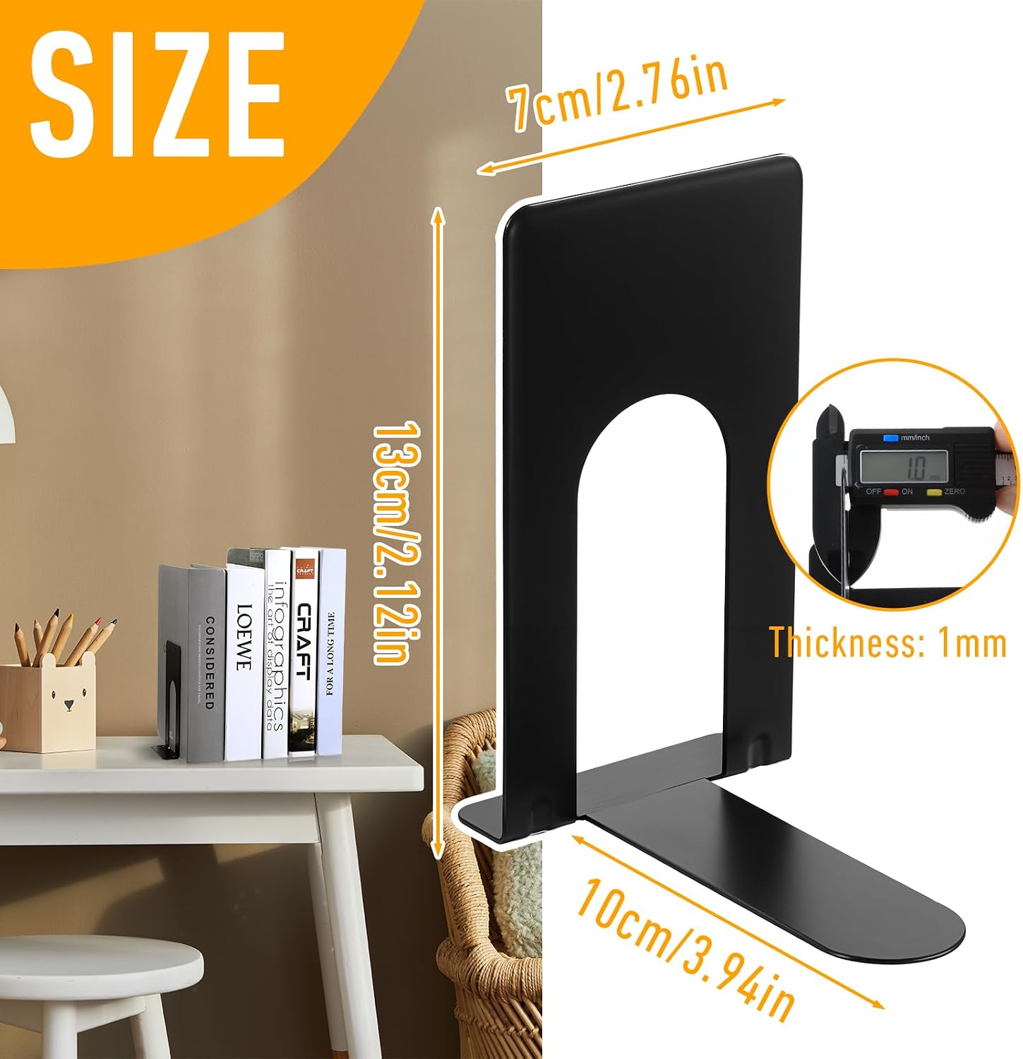 10 Pairs Metal Book Ends