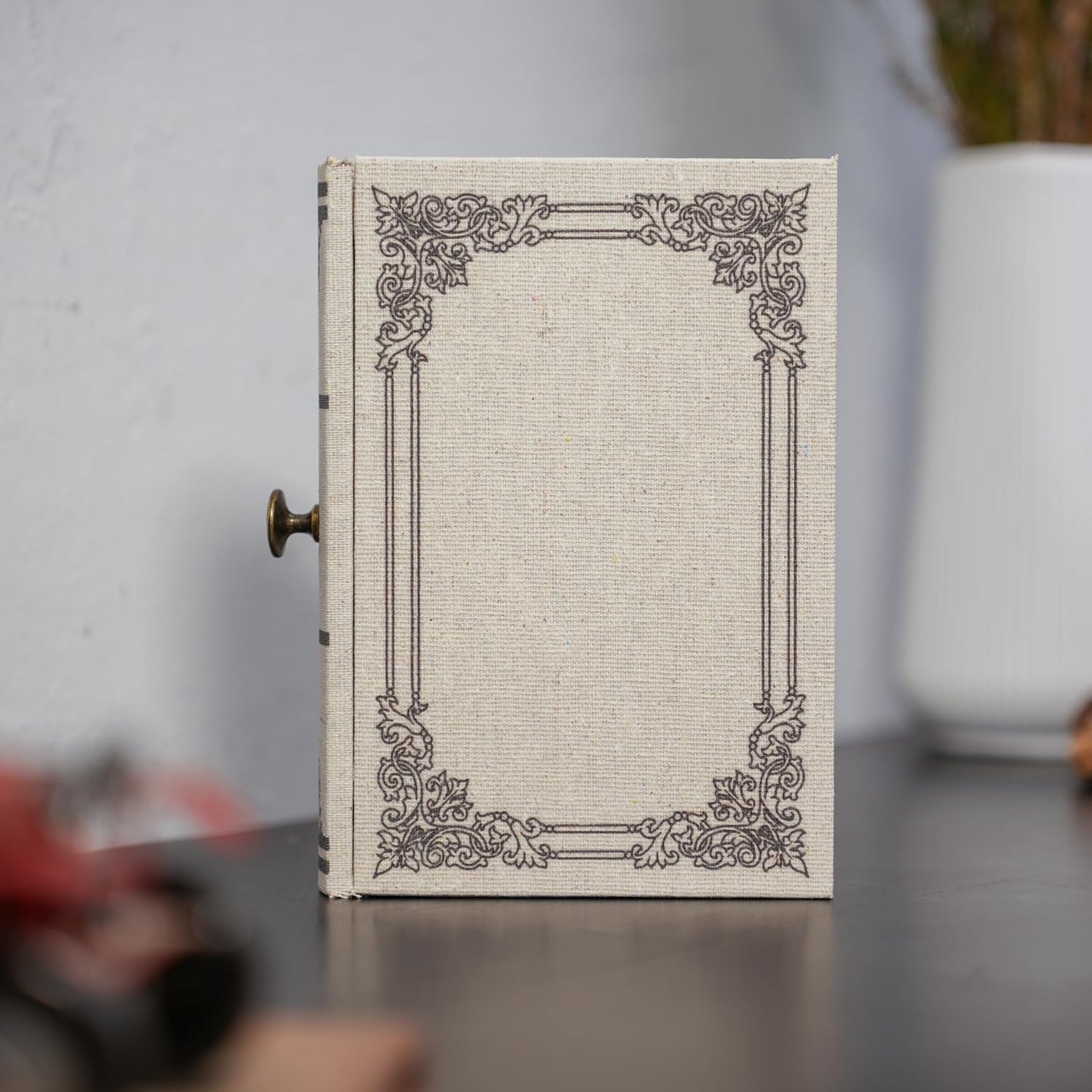 Vintage Book Storage Box / S / Linen Off-white
