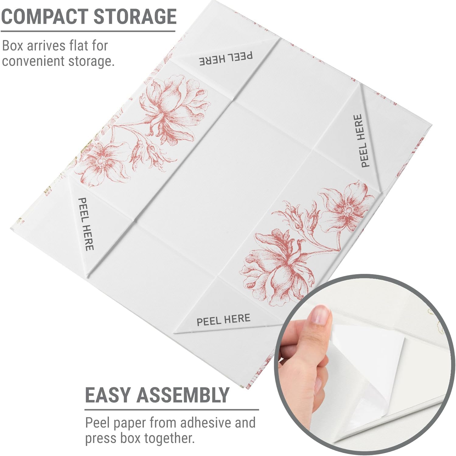 Pink Floral Decorative Boxes / 11.5 x 7.5 x 3.5 / Pink Bouquet / 1 Count / Set of 3
