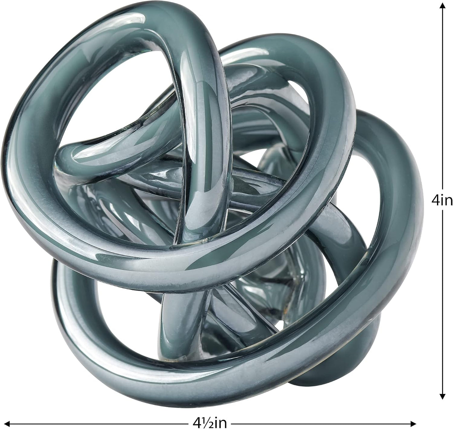 Glass Art Gray Knot Decor Ball / 4.5-inch Diameter / Gray Opaque / 4.5 Inch