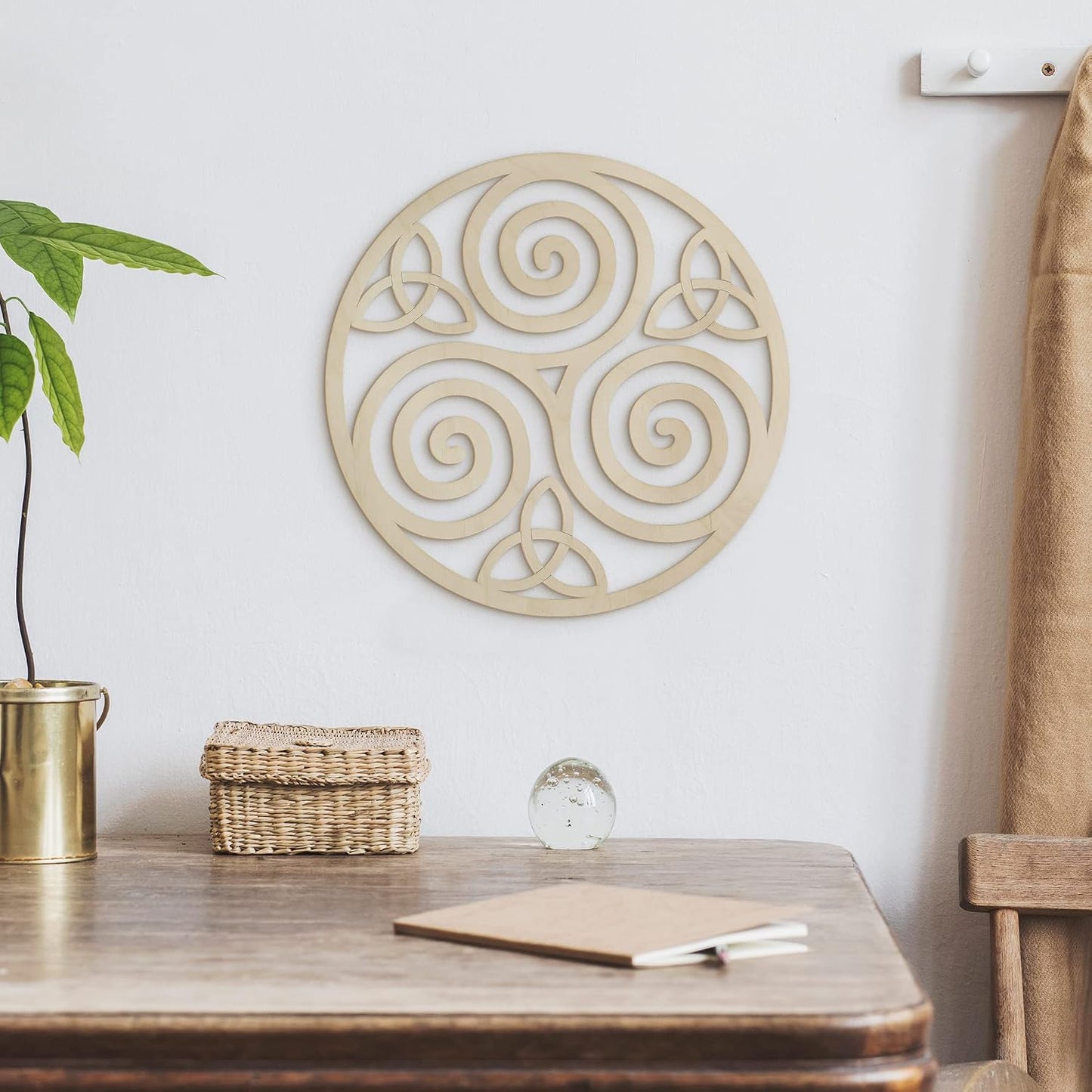 Fourth Level Mfg. Designs Triskele Knot Wooden Wall Art I Irish Symbols / Triskelion