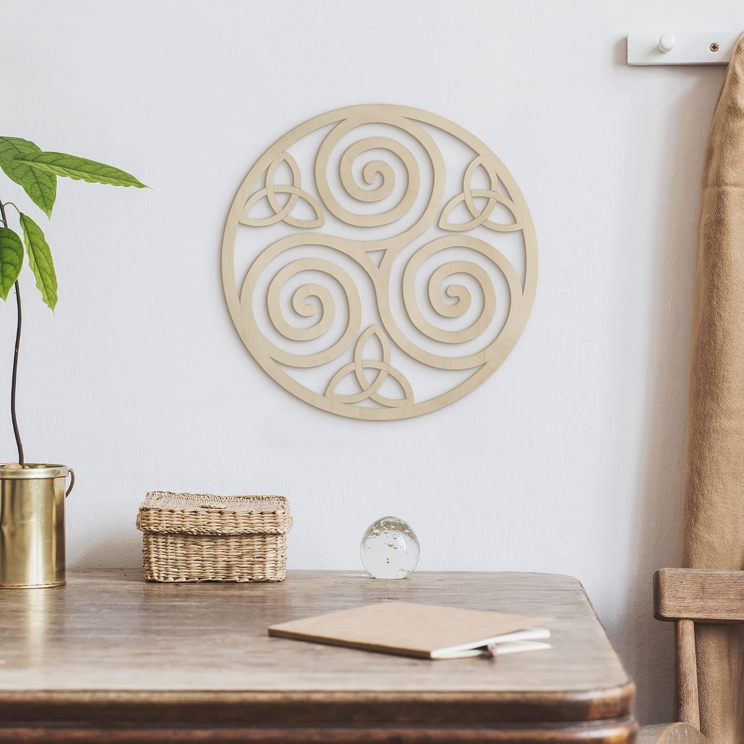 Fourth Level Mfg. Designs Triskele Knot Wooden Wall Art I Irish Symbols / Triskelion