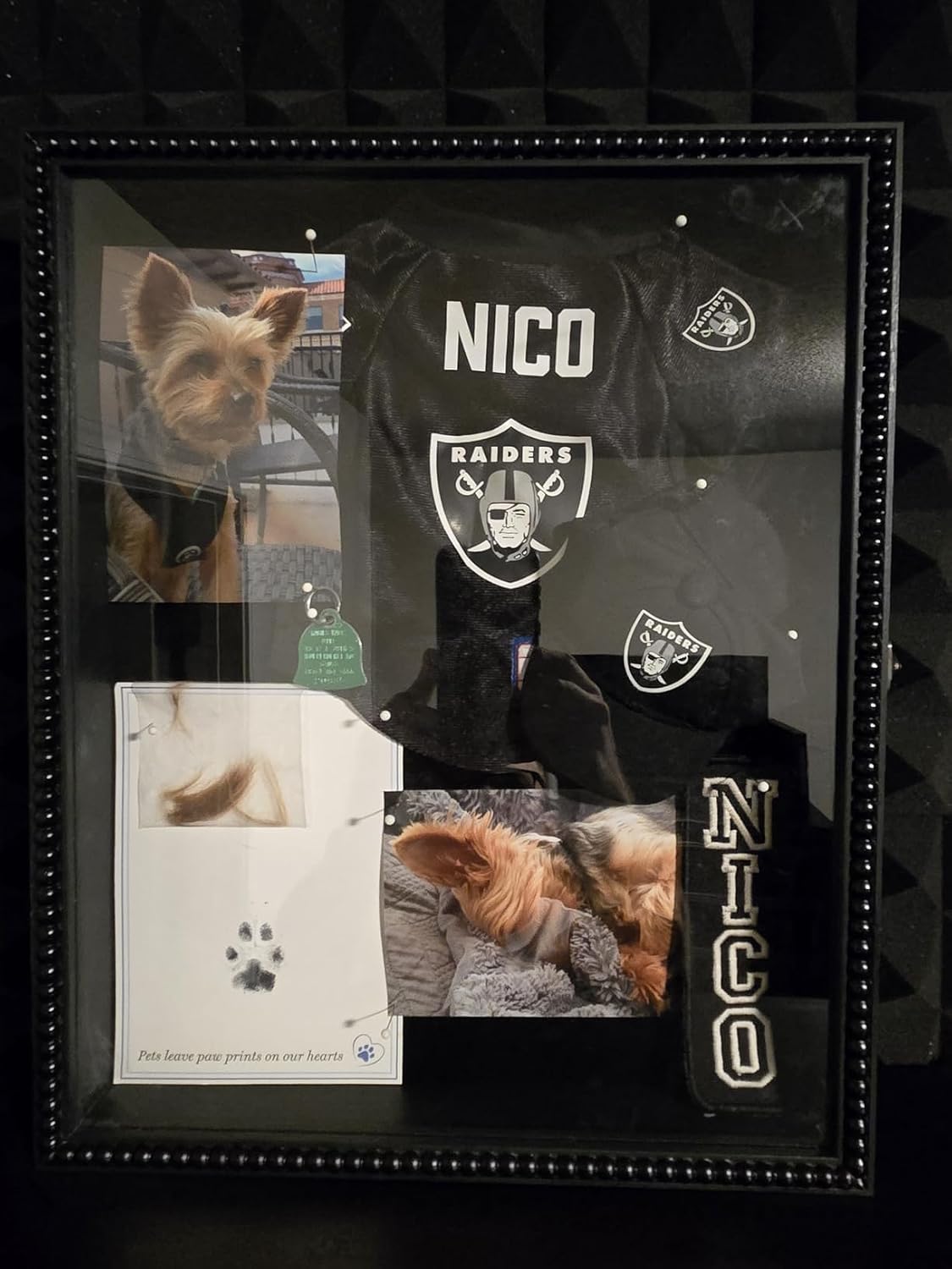 FramePro Large Shadow Box Black 13x16 Front Open with Hinge Beaded Designed Display Case with Linen Back, Graduation