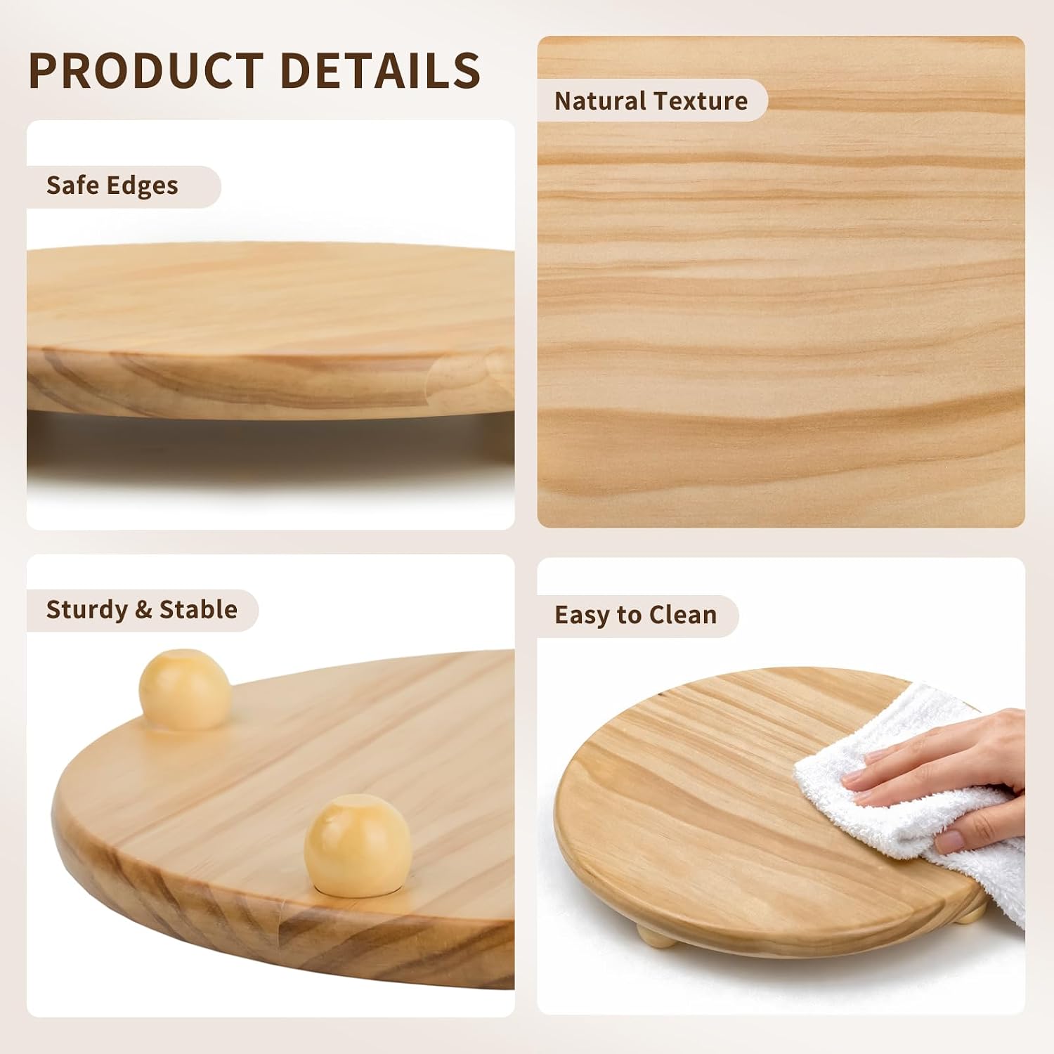 Wood Pedestal Stand / 12" Round Wood Riser