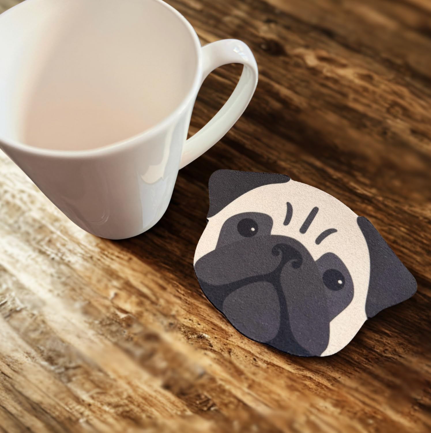 Dog Shaped Drink Coaster Pack Made from Durable Rubber / Set of 4