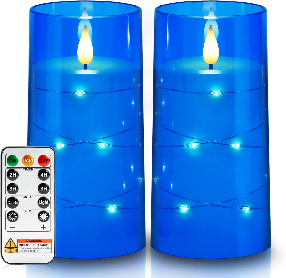 Homemory 3"x6" Flameless Candles, Flickering LED Pillar Candles with Remote