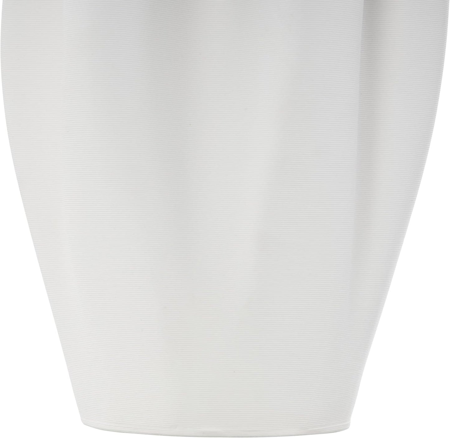 Ceramic Abstract Decorative Vase Ribbed Dimensional Folded Centerpiece Vase / White / 8 x 7 x 13