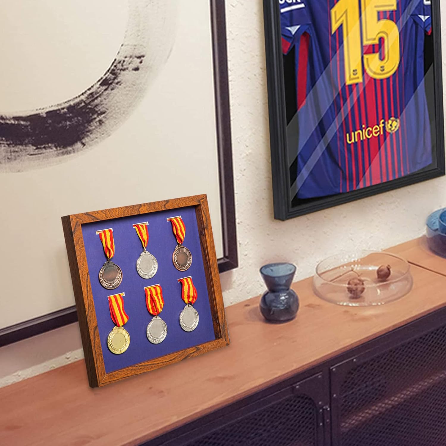 IHEIPYE Medal Display Shadow Box - Single Medal Display case - Perfect Medal Display for Runners, Marathon, Race
