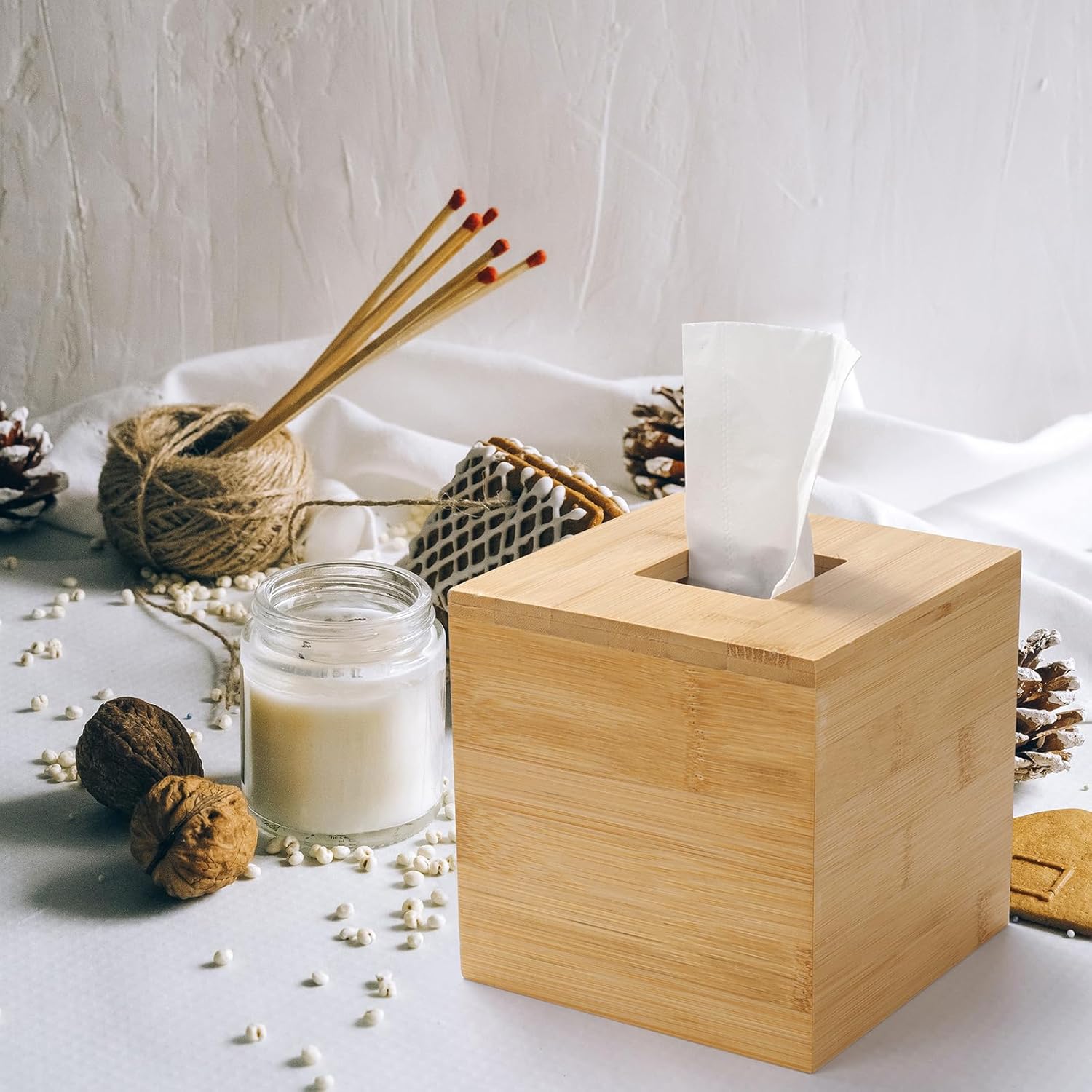Wood Tissue Box Holder / Square