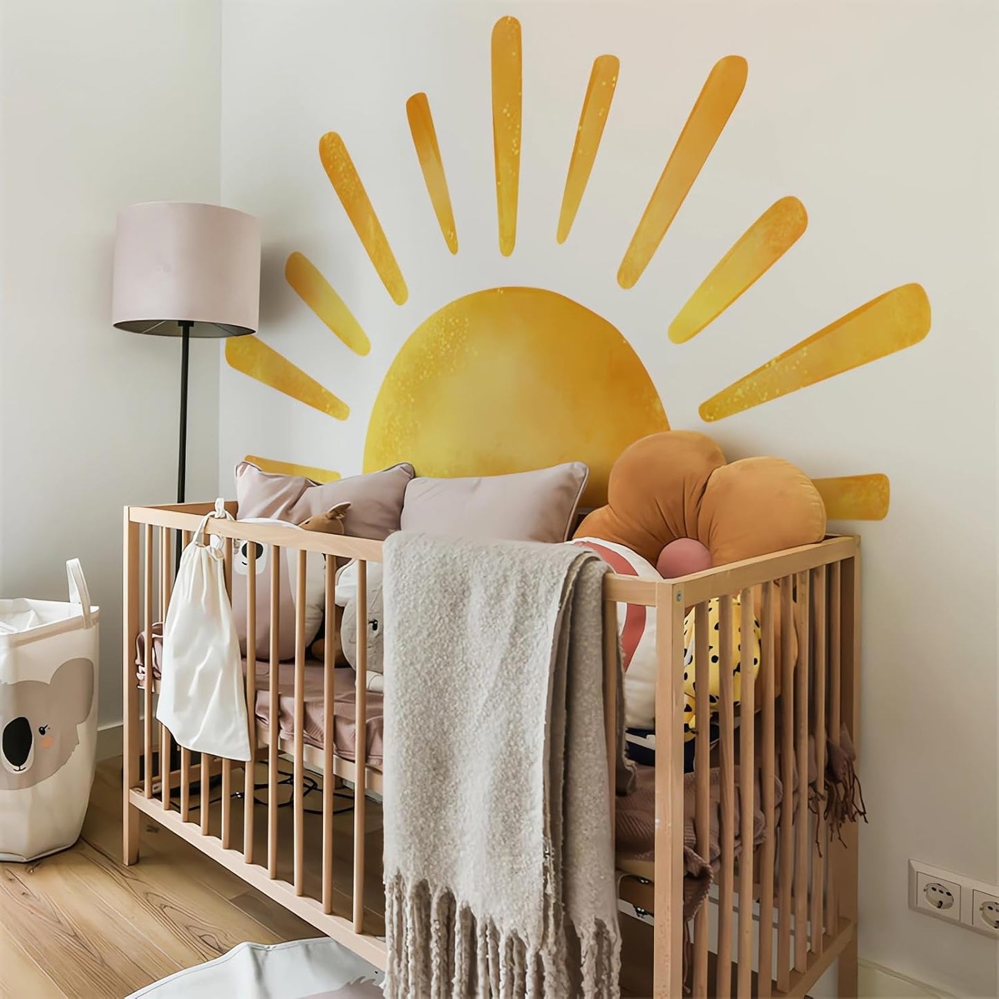 Large Sun Wall Stickers / Yellow / 68.5 x 37.4