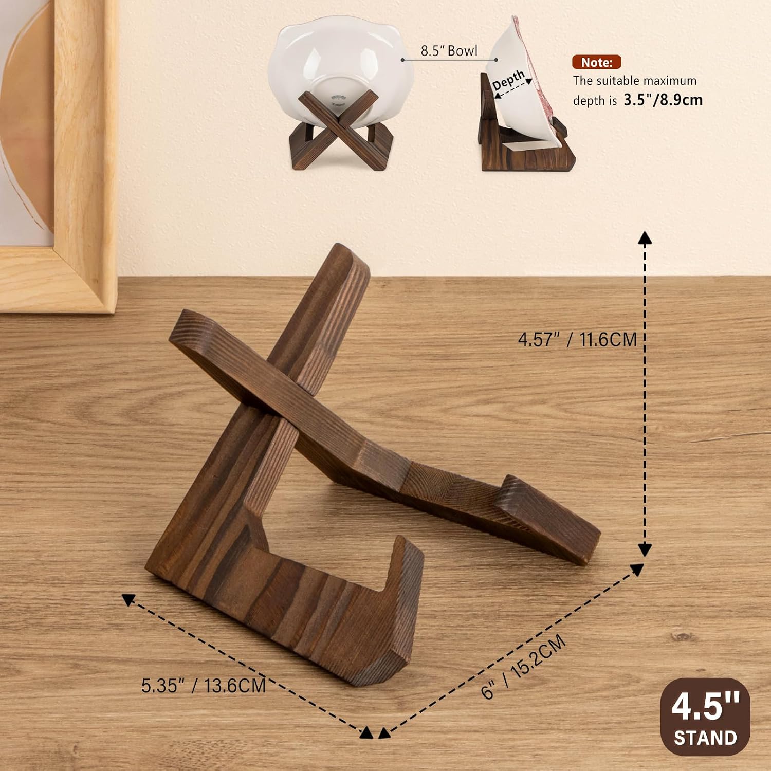 Wooden Easel Frame Holder / 4.5 Inch / Set of 3