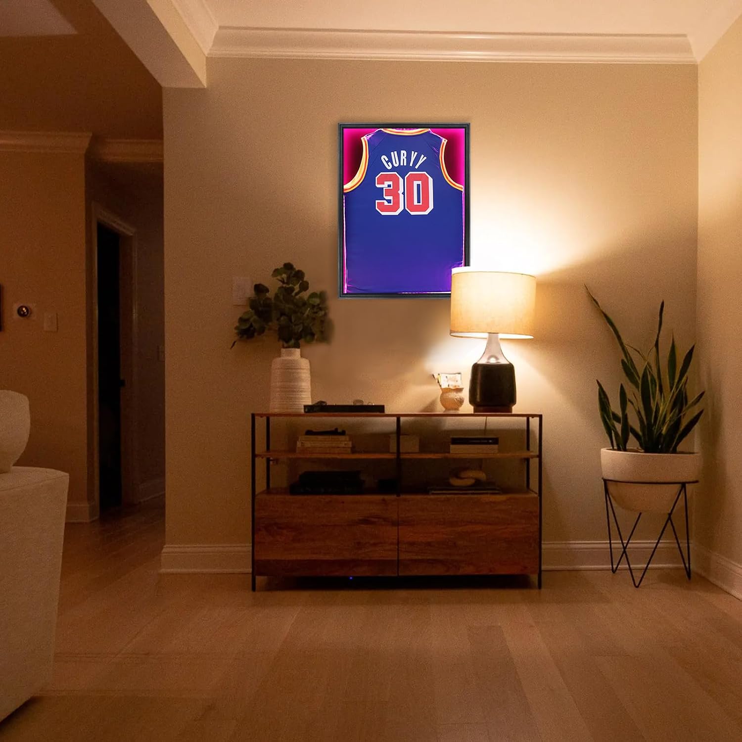 LED Large Lockable Jersey Shadow Box UV Acrylic for Sports Jersey | LED remote lights,shatterproof acrylic,anti-theft
