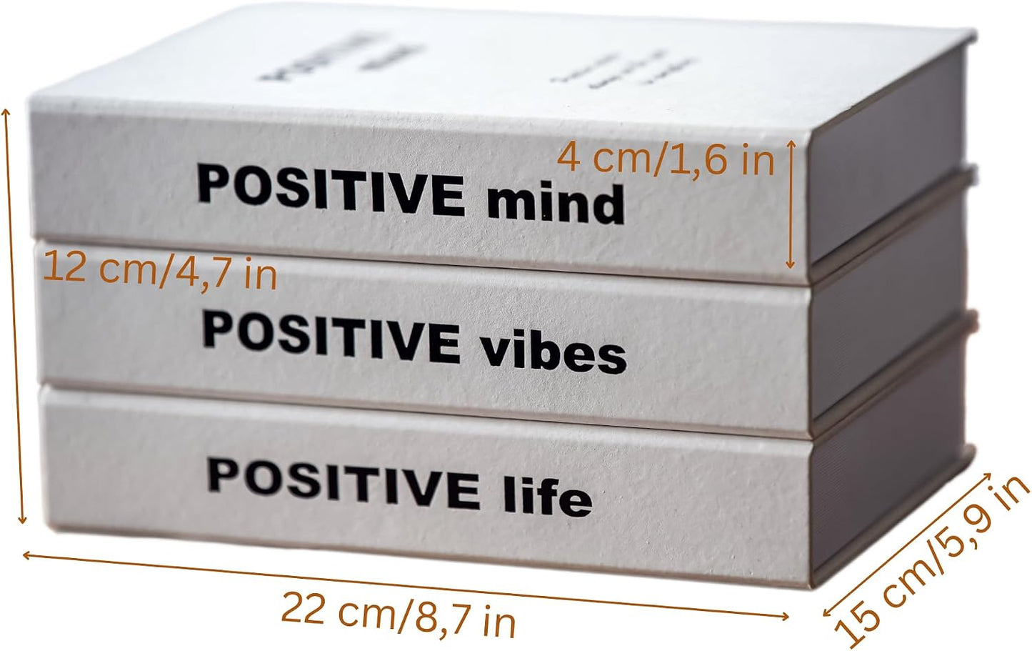 Tadome Fake Books for Decoration & Hidden Storage / White / Set of 3