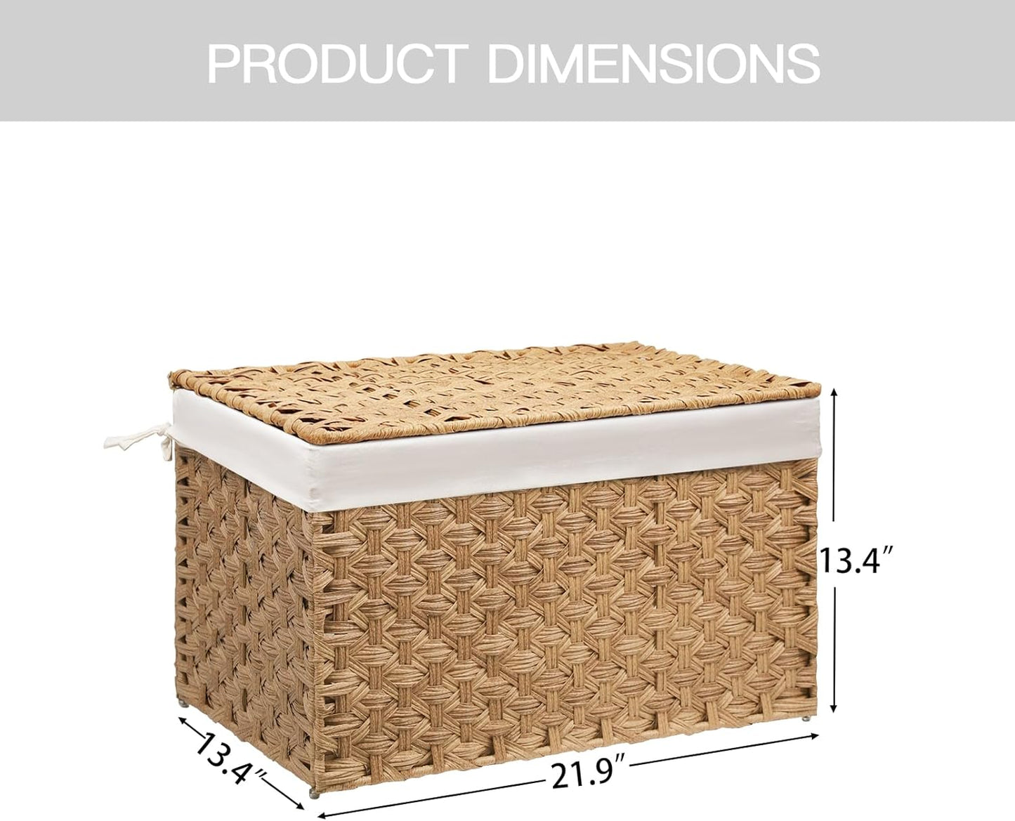 Woven Storage Bin / 13.4 x 21.9 x 13.4 / 65l: Inches / Natural
