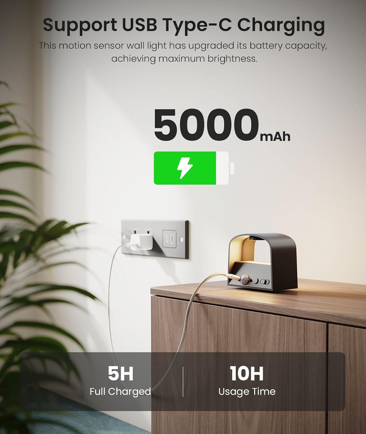 FULEN Motion Sensor Wall Light with Remote Control 3 Colors Wireless Wall Lamp LED Indoor Up and Down Wall Sconce