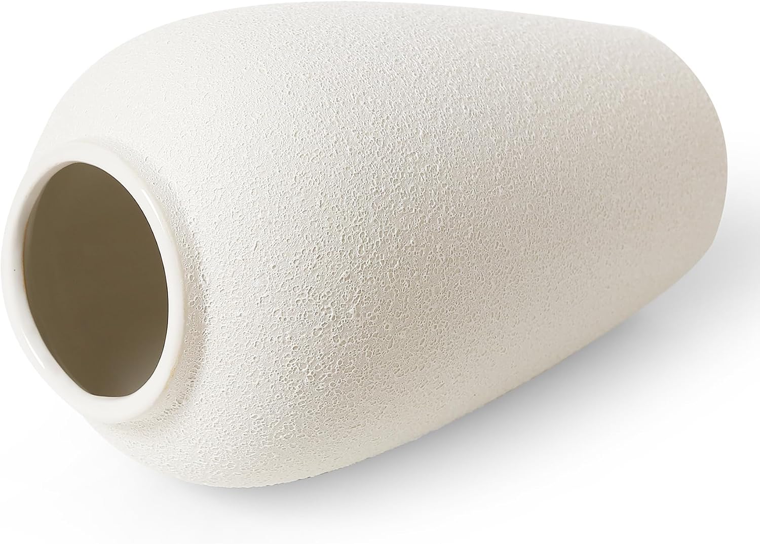 White Ceramic Vase / Cream White-11.83
