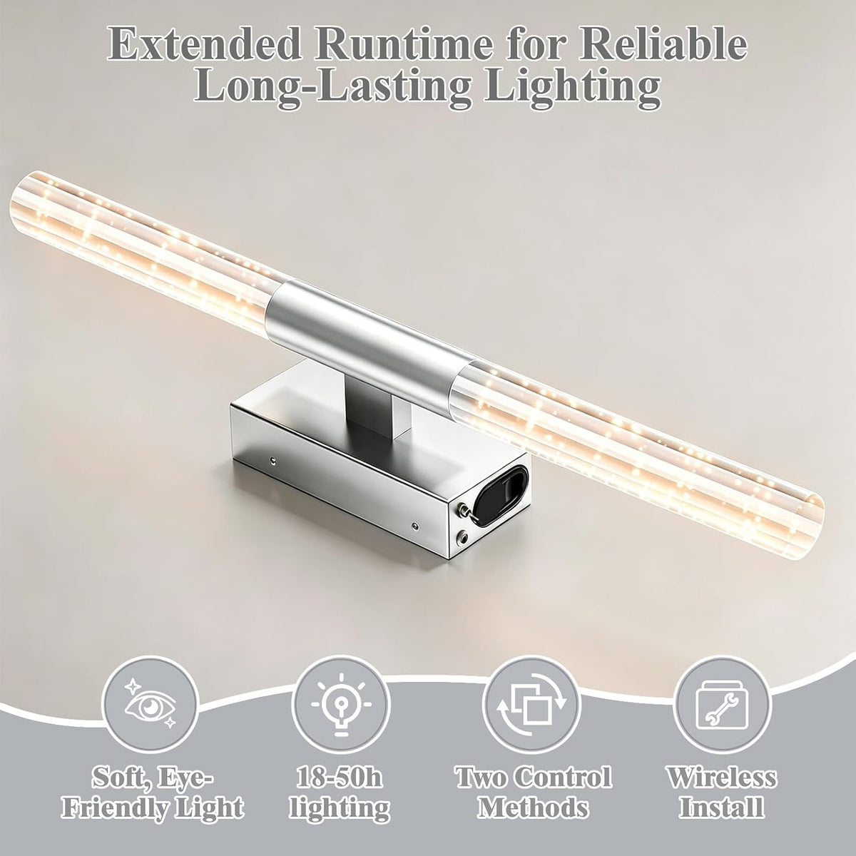 camuucci Battery Operated Wall Sconces Set of 2, Rechargeable Wall Lights | 12000mAh Long-Lasting Battery,Dimmable