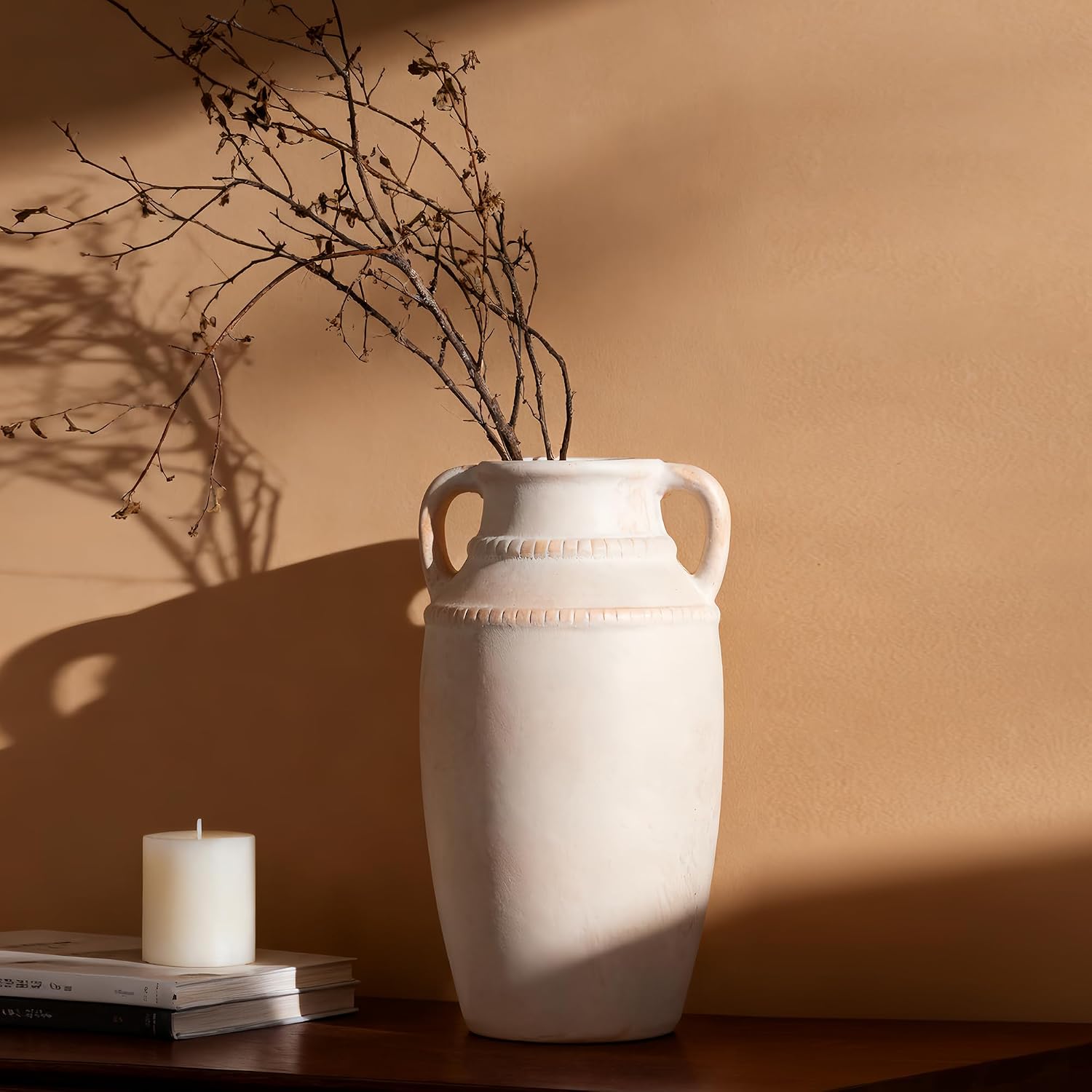 Ceramic Vase / Modern Boho Home Decor / Beige / 10.5 Inch