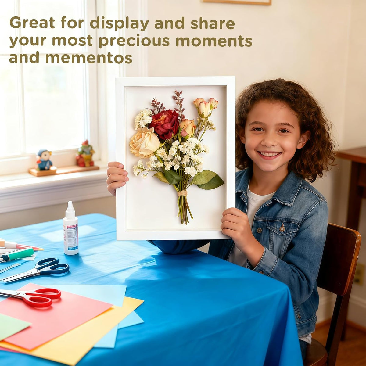 2 Pack Shadow Box Frame 11"x 14" - Wood Deep Shadowbox with Glass | Shadow Boxes Display Cases Suitable for Photos