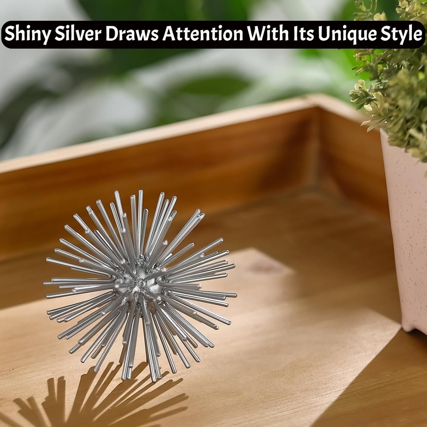 Metal Starburst Tabletop Sculpture Decor / Silver-starburst-4.2