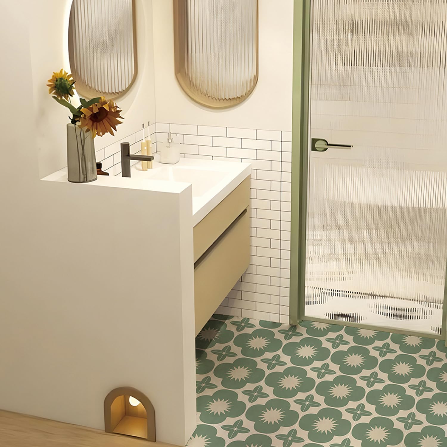Self Adhesive Wall Tile Decal / 7.87 x 7.87 / Set of 10