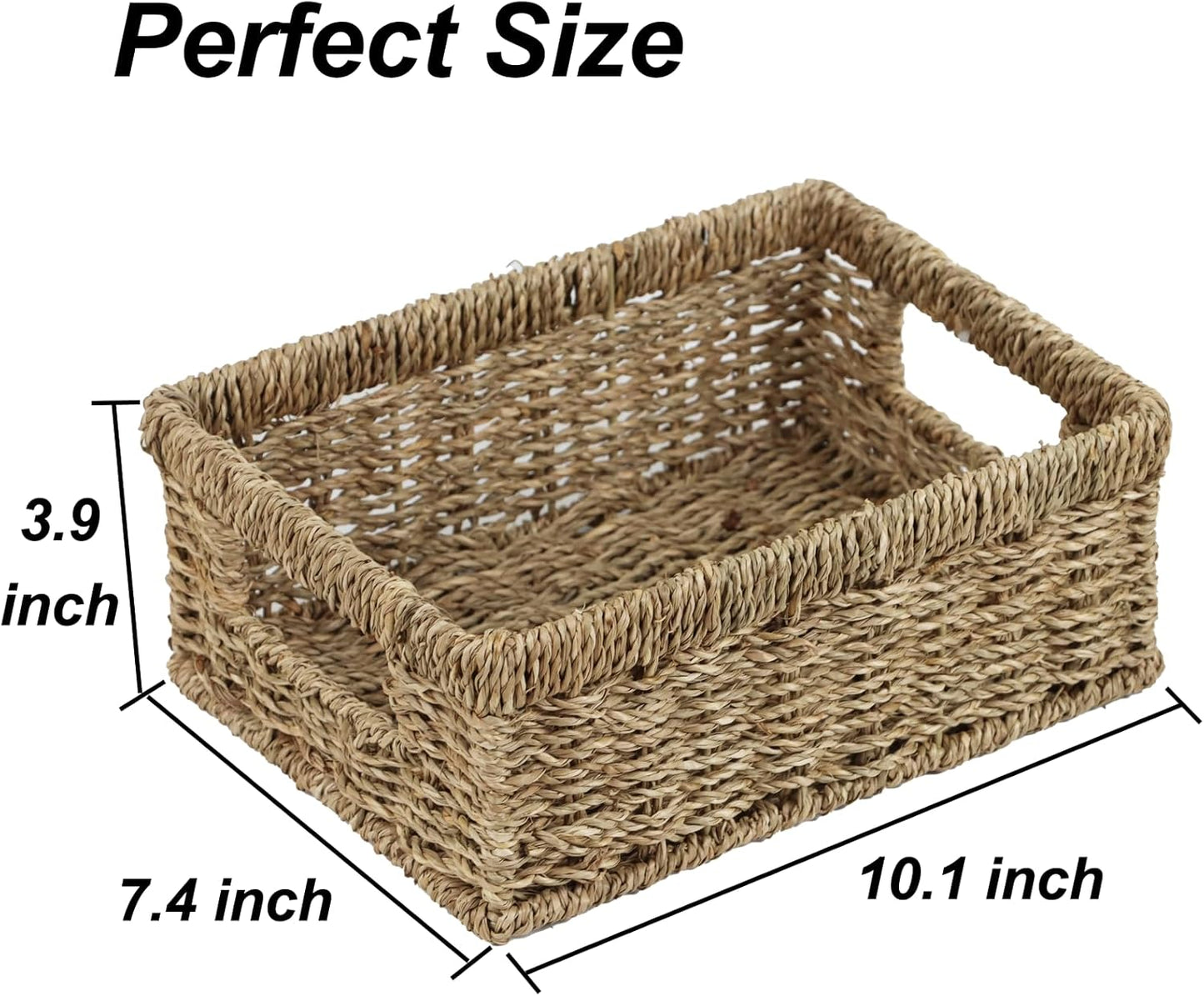 Wicker Baskets / Rattan Woven Basket for Storage / Seagrass / Small