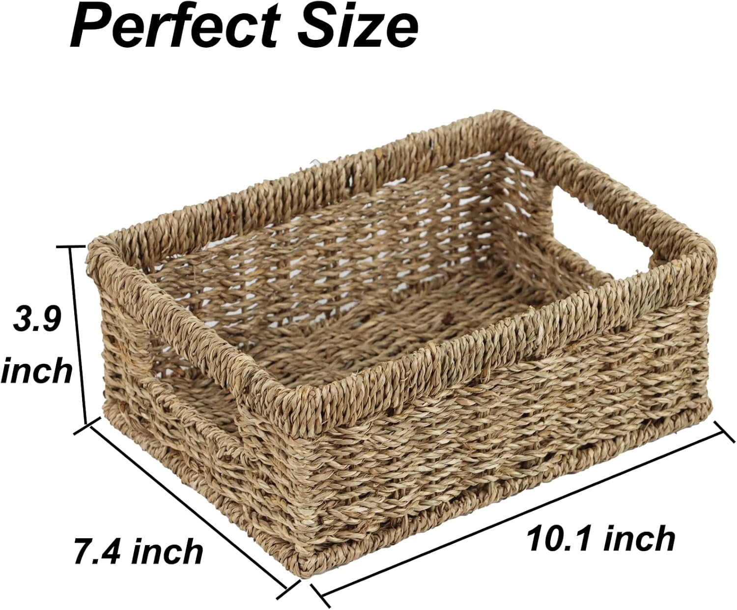 Wicker Baskets / Rattan Woven Basket for Storage / Seagrass / Small