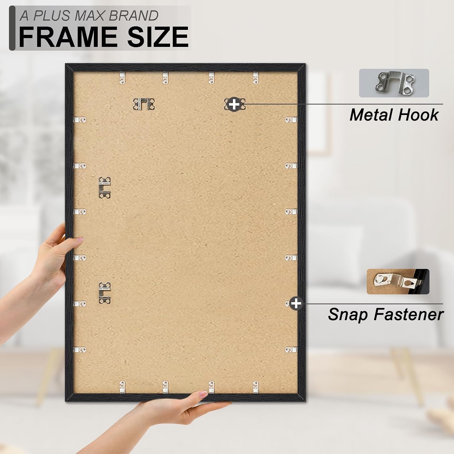 A PLUS MAX 28x40 Picture Frame Black Light Weight Wall Mount | 28 x 40 Inch Black Wood-grain Engineered Wood Material