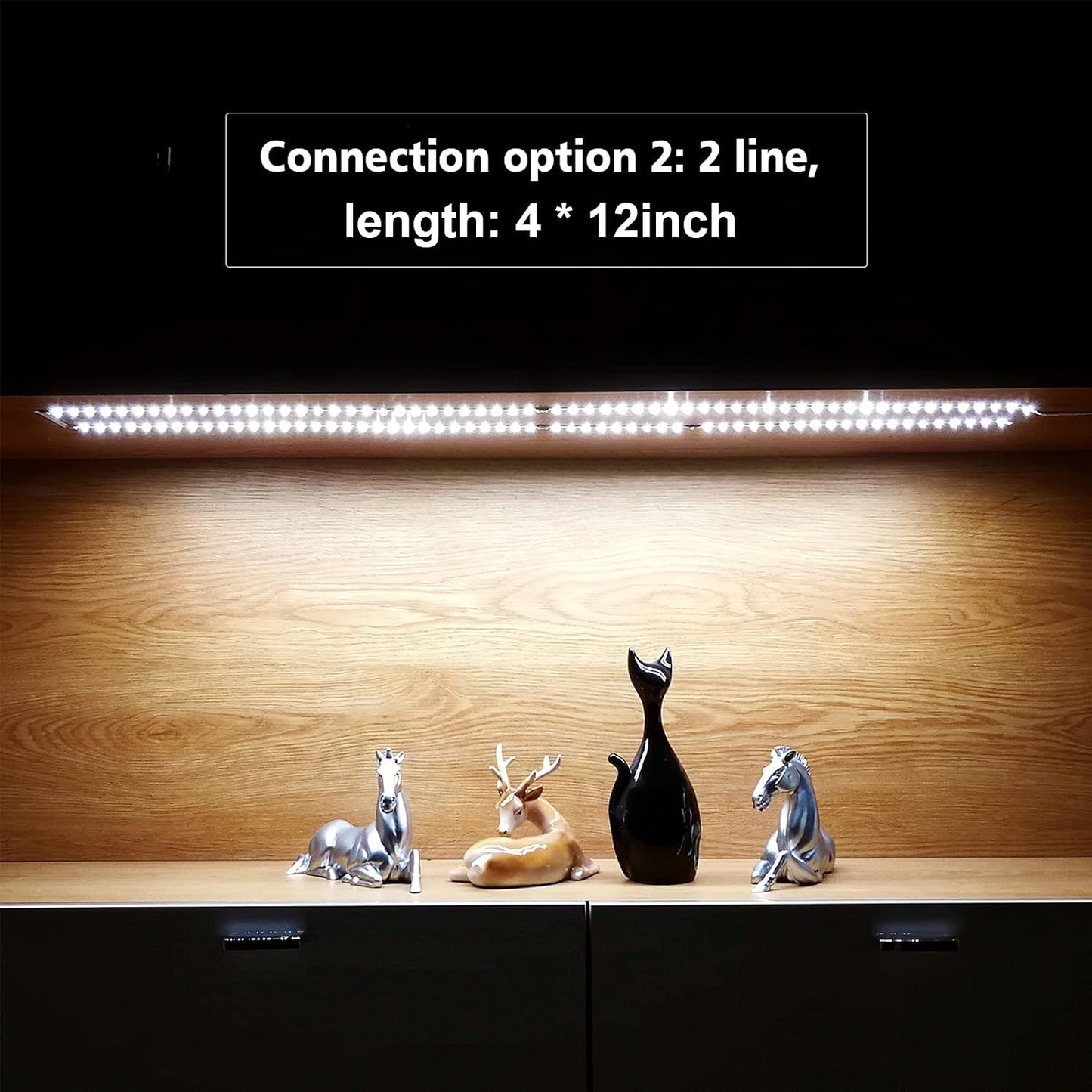 WOBANE LED Display Light Kit, Set of 8x12 inch LED Strip Bar, 6000K White | 24W Adapter,1200lm,Cabinet Lighting for
