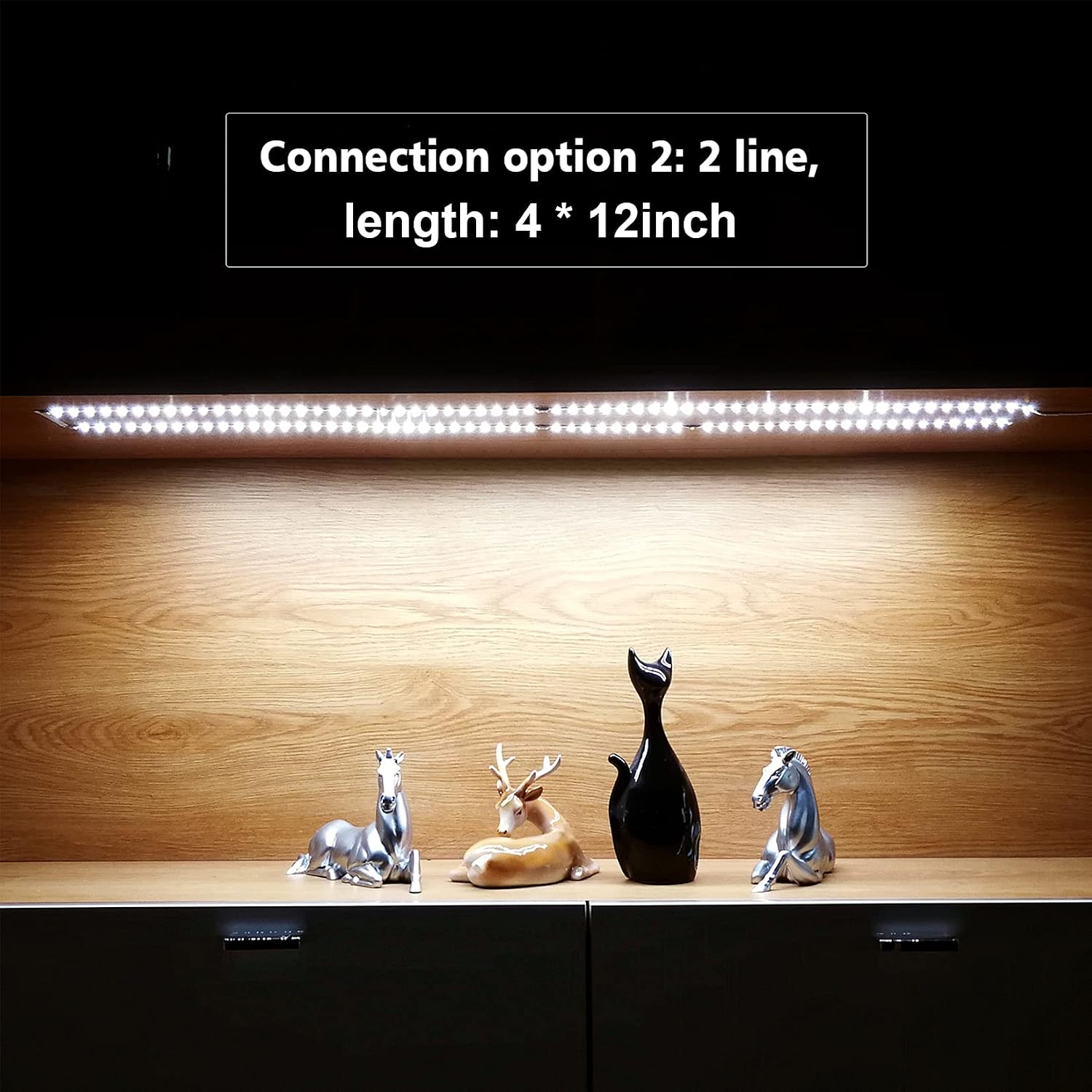 WOBANE LED Display Light Kit, Set of 8x12 inch LED Strip Bar, 6000K White | 24W Adapter,1200lm,Cabinet Lighting for