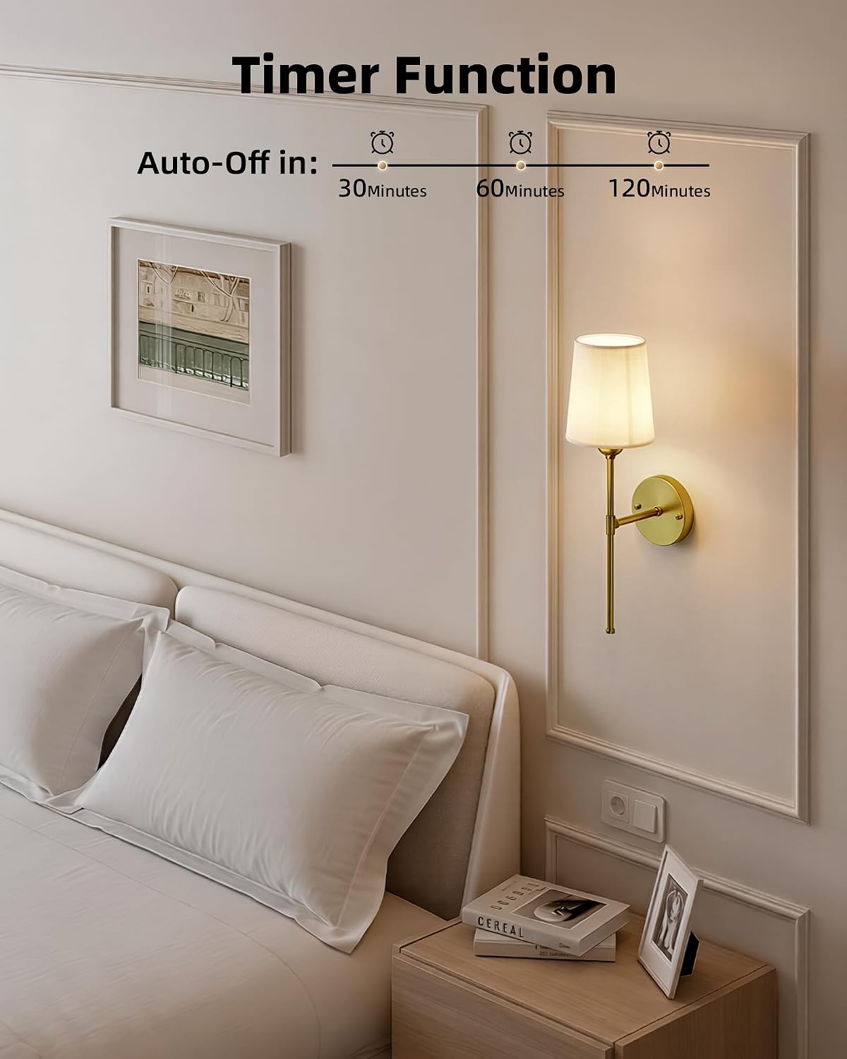 Rechargeable Wall Lights, Battery Operated Wall Sconce Set of 2, 7500mAh, Dimmable, Remote Control, Timer, Magnetic