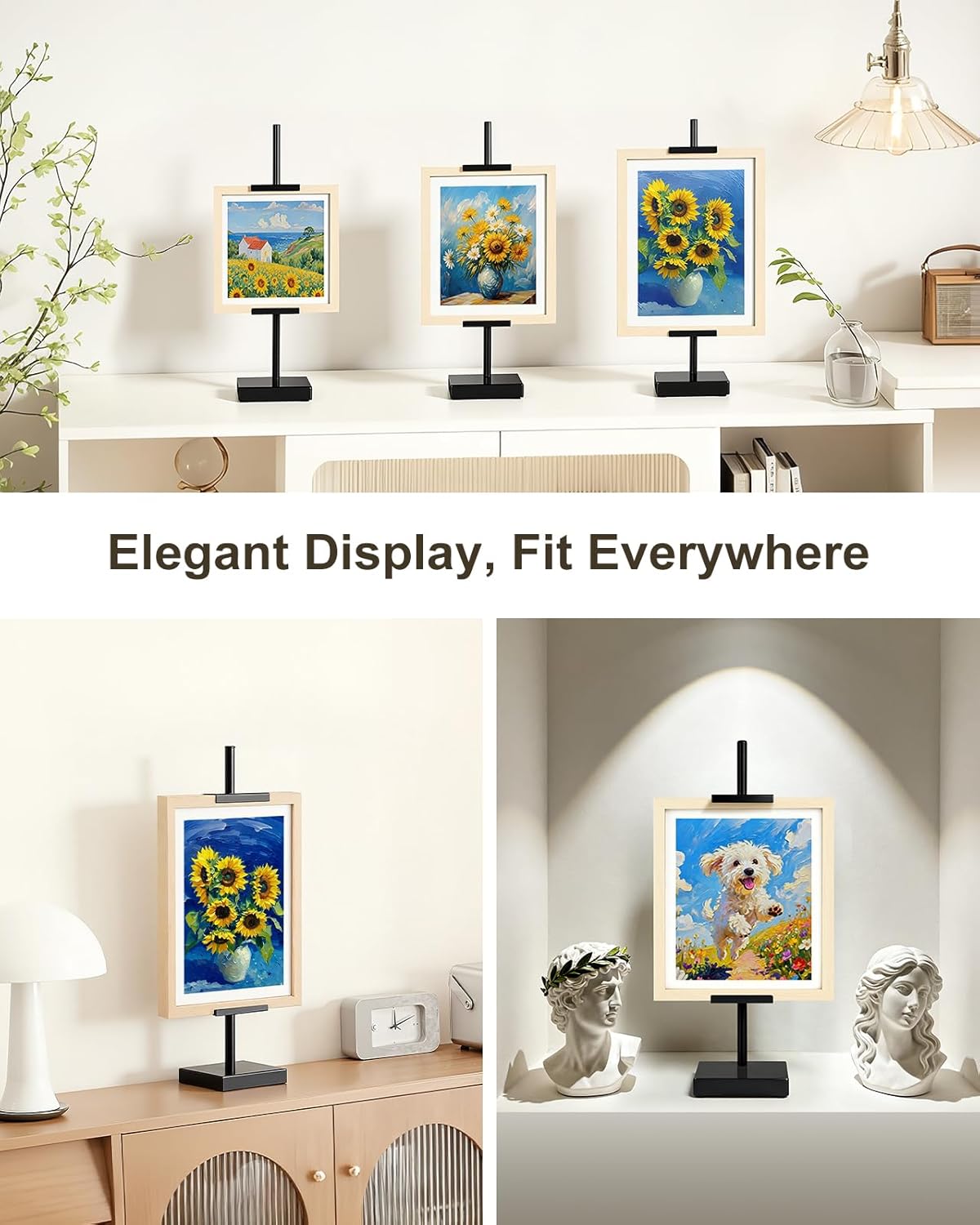 Metal Picture Frame Holder Stand Table / Black