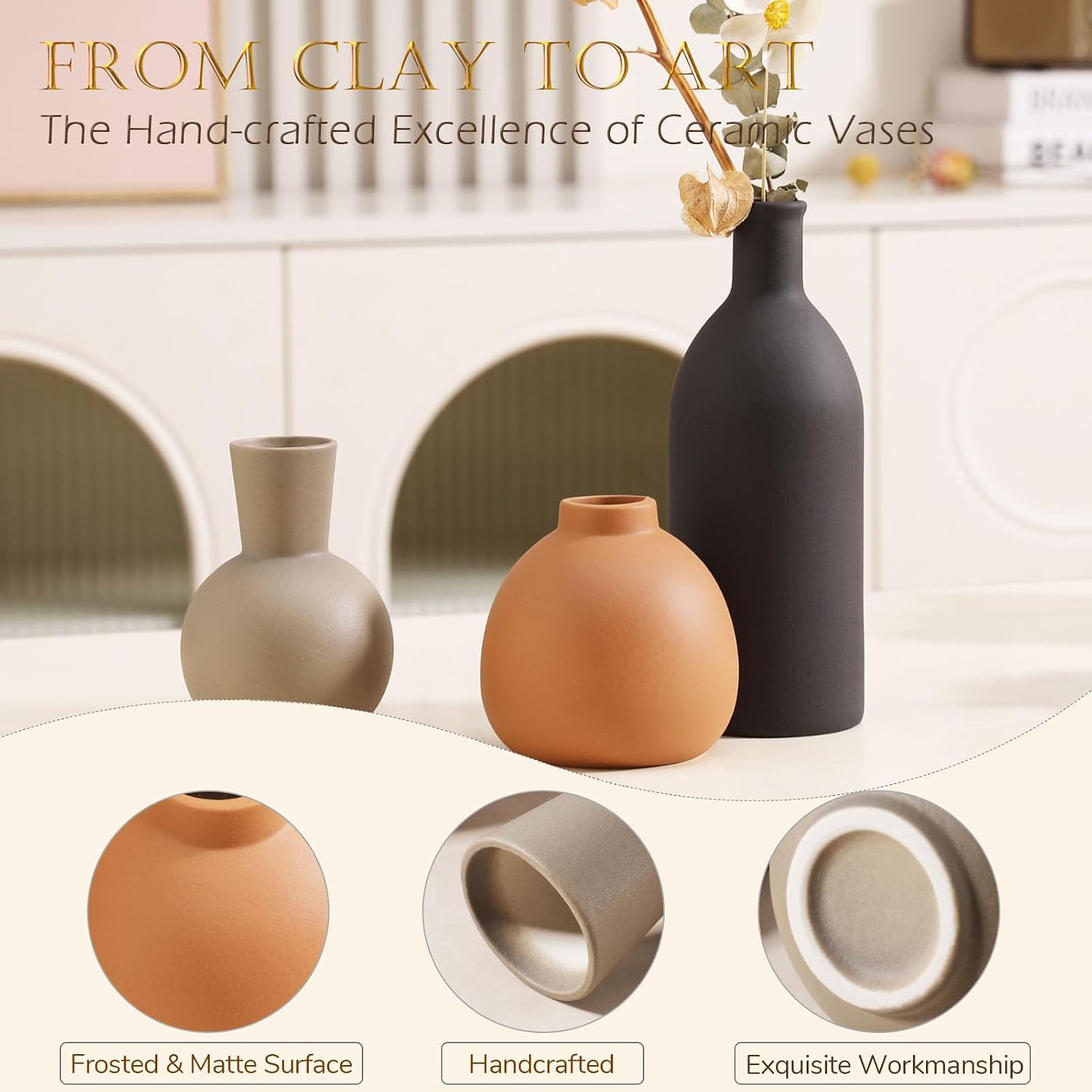 Ceramic Vase / Handcrafted Ceramic Vases / Set C / Set of 3