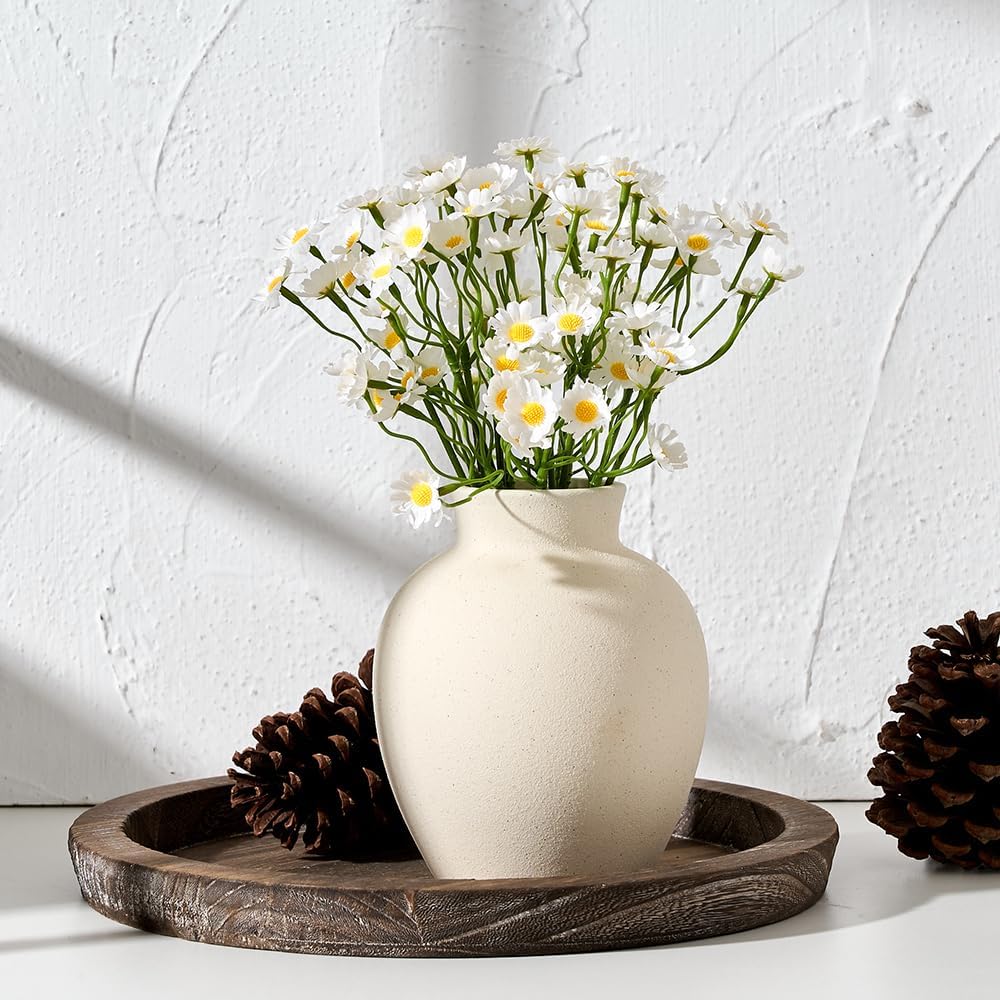 Rustic Farmhouse Boho Vase / 18443-white / 5.7 Inch
