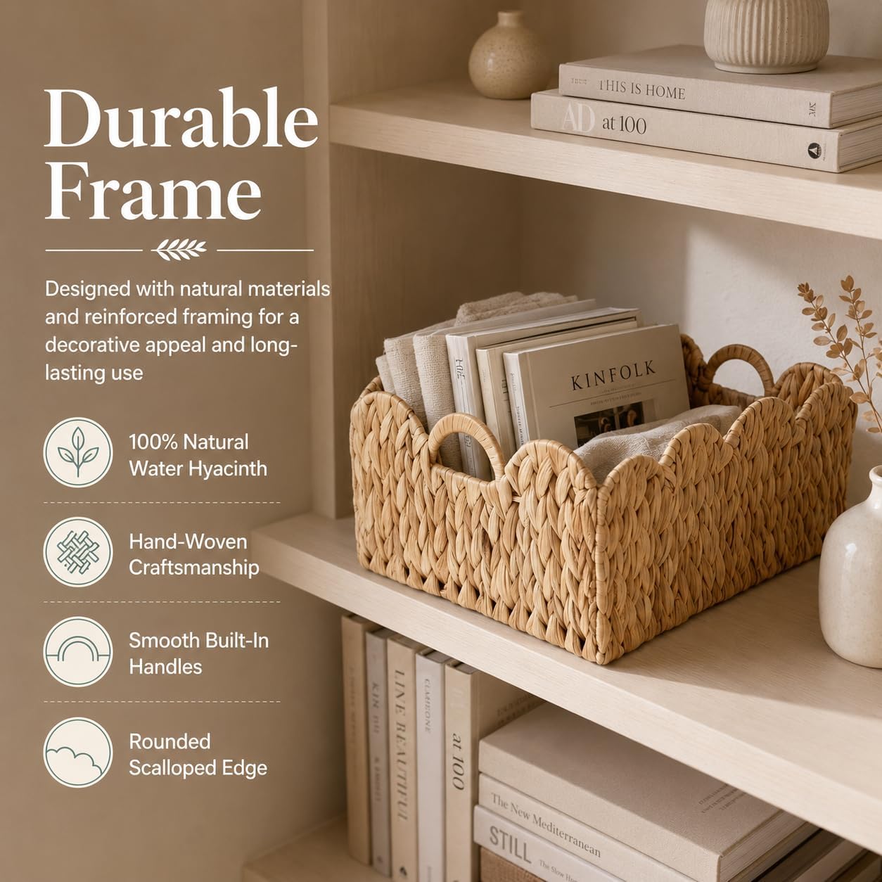 Scalloped Edge Wicker Basket