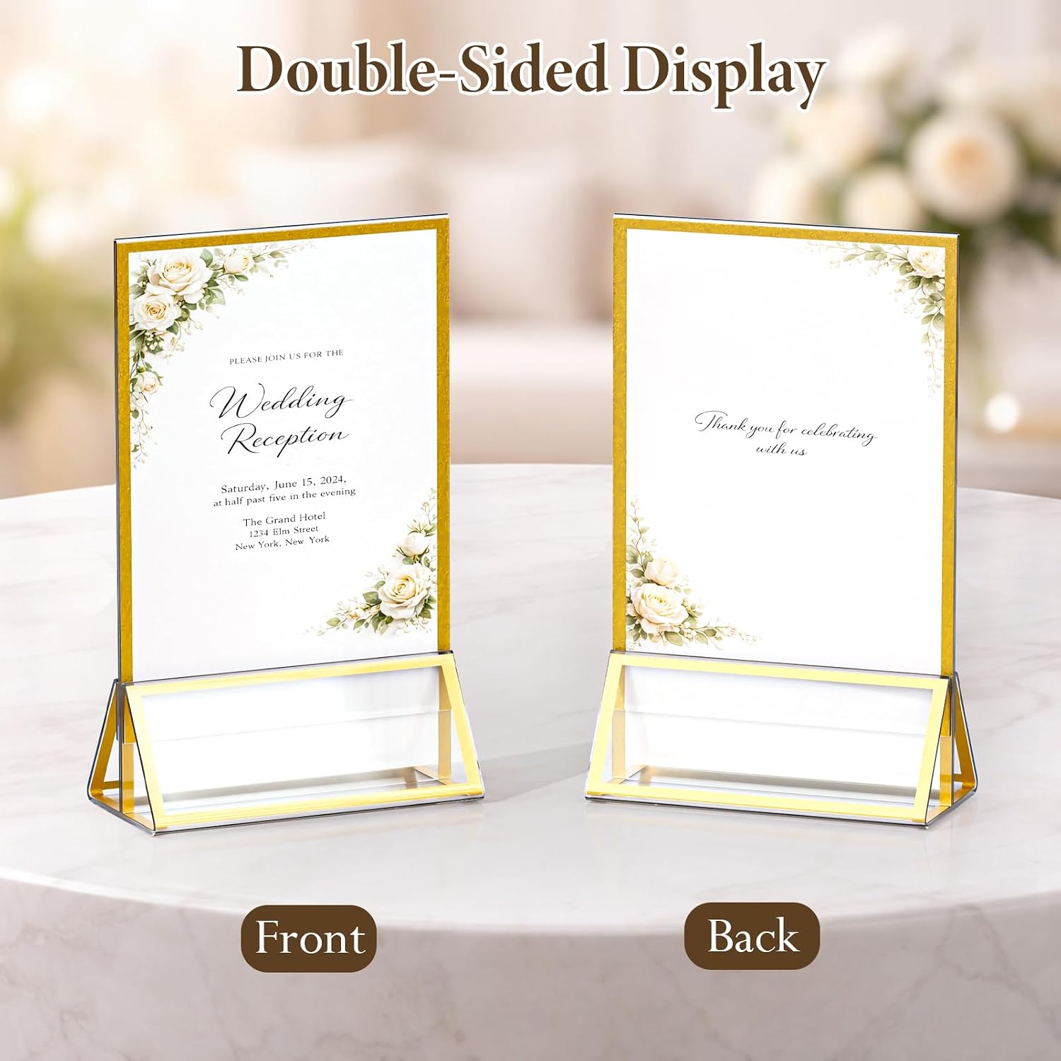 Acrylic Sign Holder / Gold / 4 x 6 / Set of 12