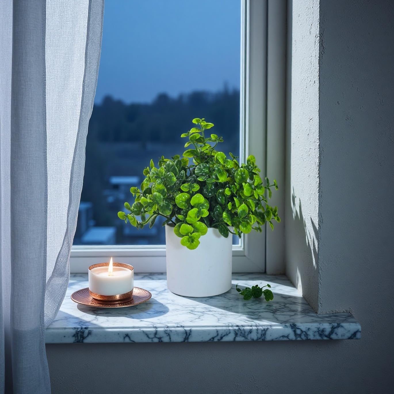 Small Fake Plants Artificial Potted Plants Faux House Plants Mini Pot Plastic / 3# / Set of 4