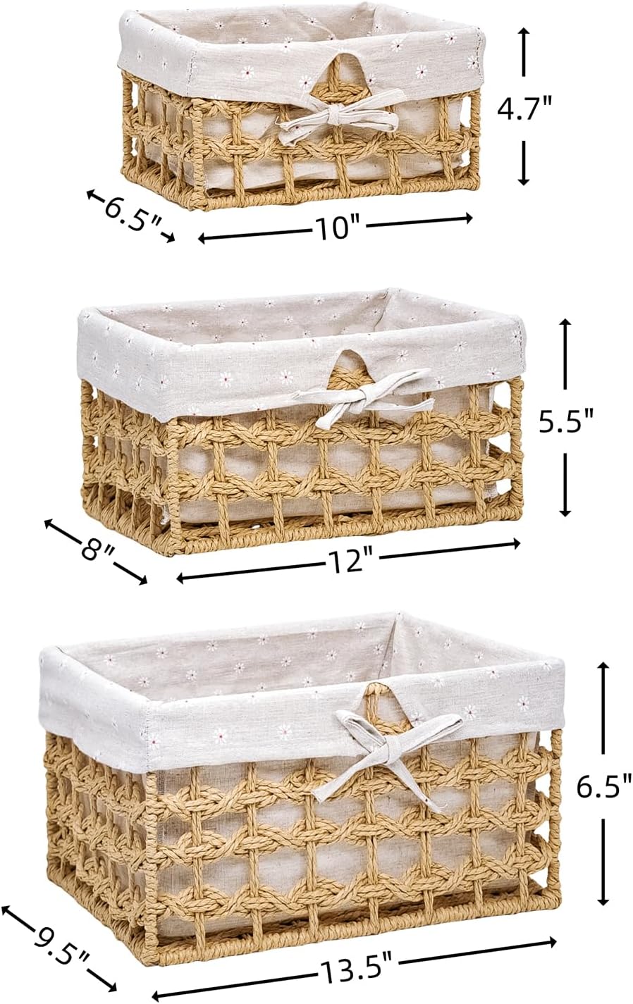 Boho Paper Rope Basket / Beige