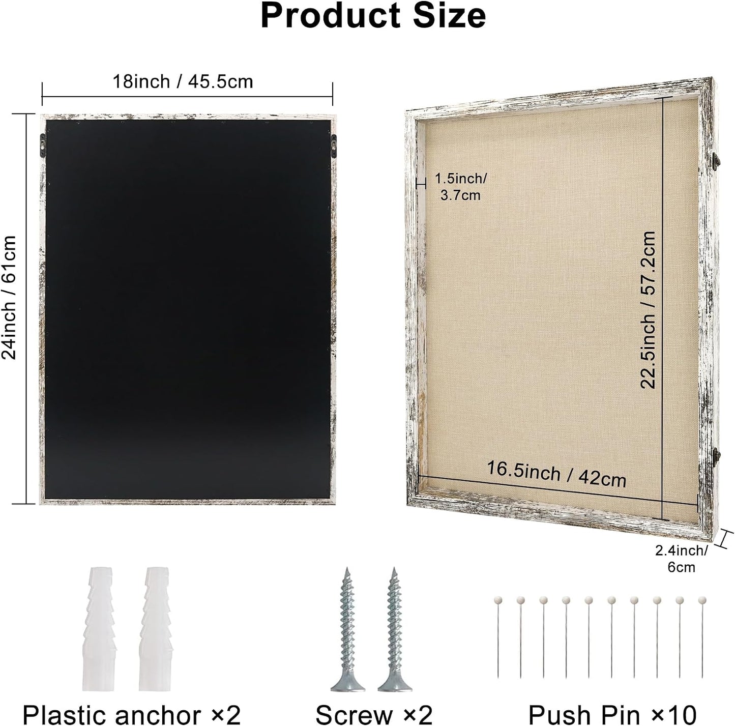 Large Shadow Box Frame 18x24 Display Case, White Wedding Bouquet Memory Box | Hinged Front Open Door with Plexiglass