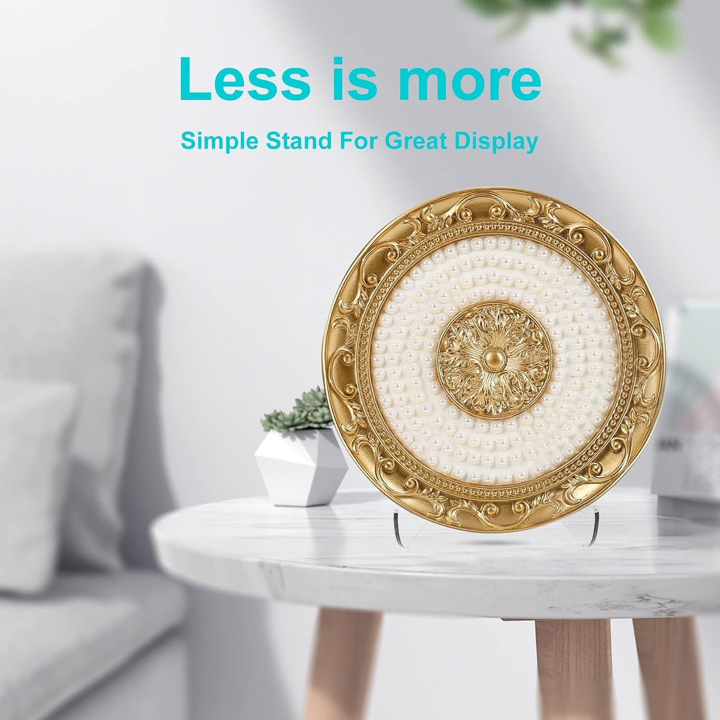 Boloyo Flat Back Acrylic Plate Display Stand , 6 Inch 5PC Clear Acrylic Display Holder Easel Base for Home Office