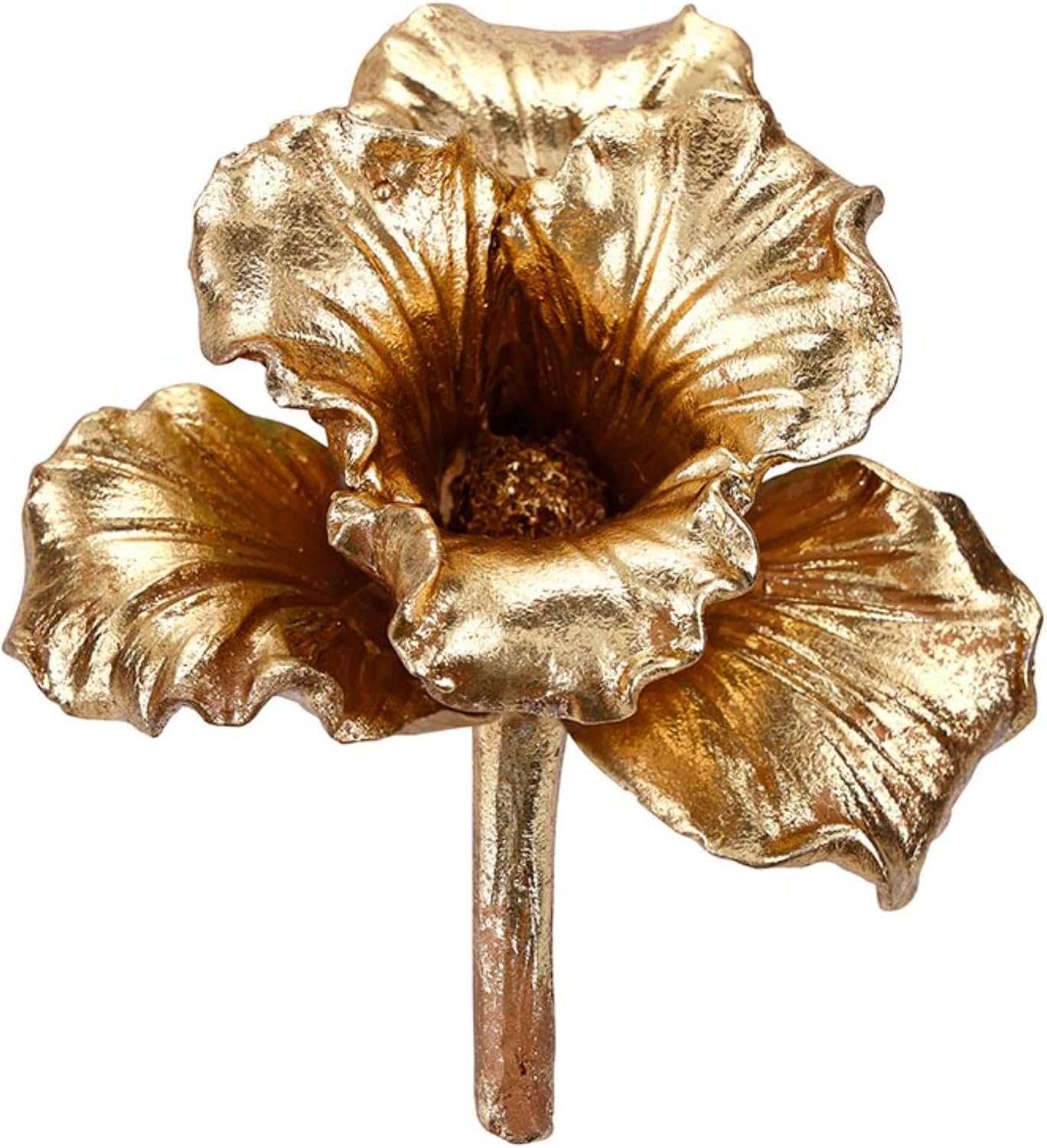 Golden Sculptural Botanical Flower Accent Modern Décor / Gold Lily / 4.75 x 2.5 x 3