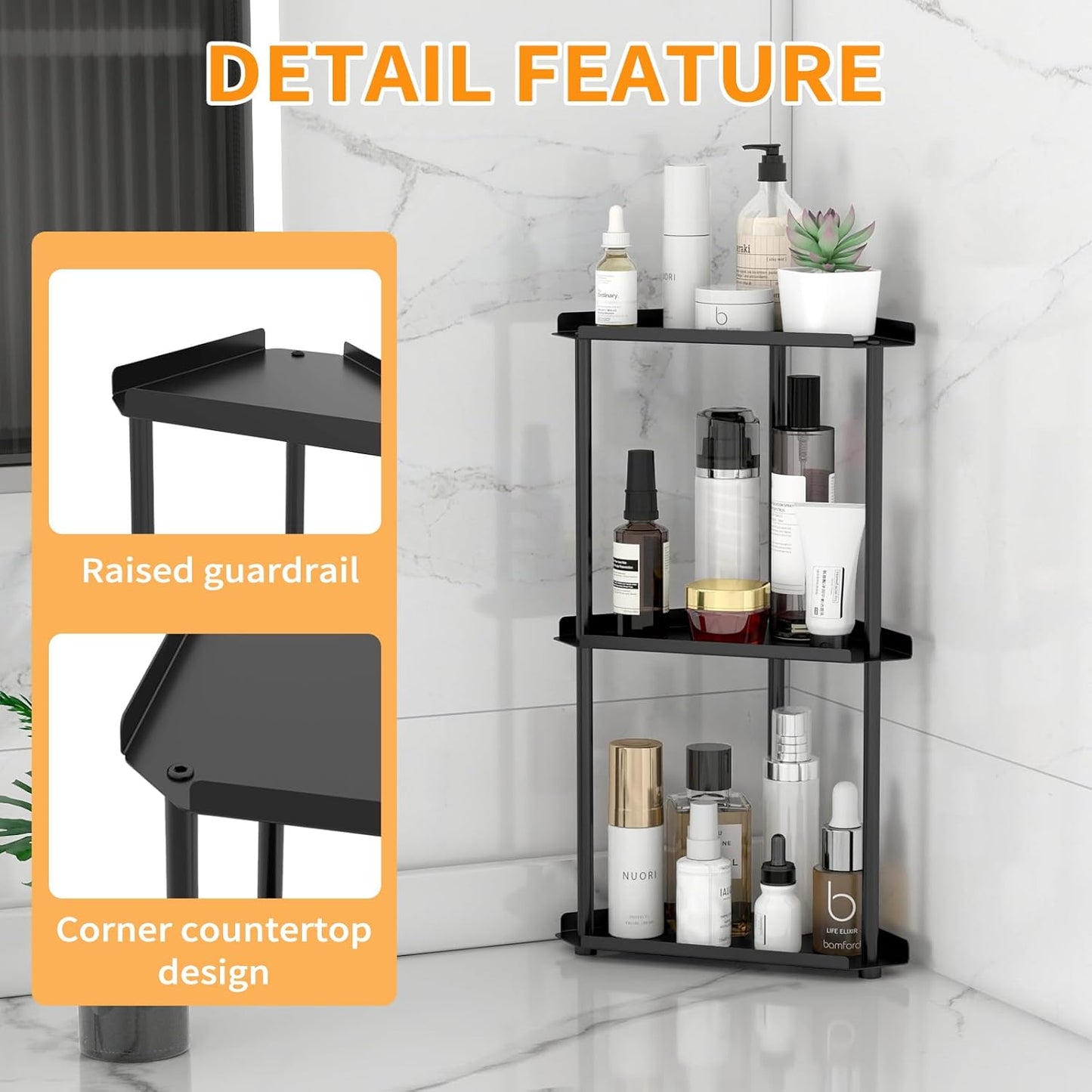 Makeup Countertop Organizers / Black 3 Tier