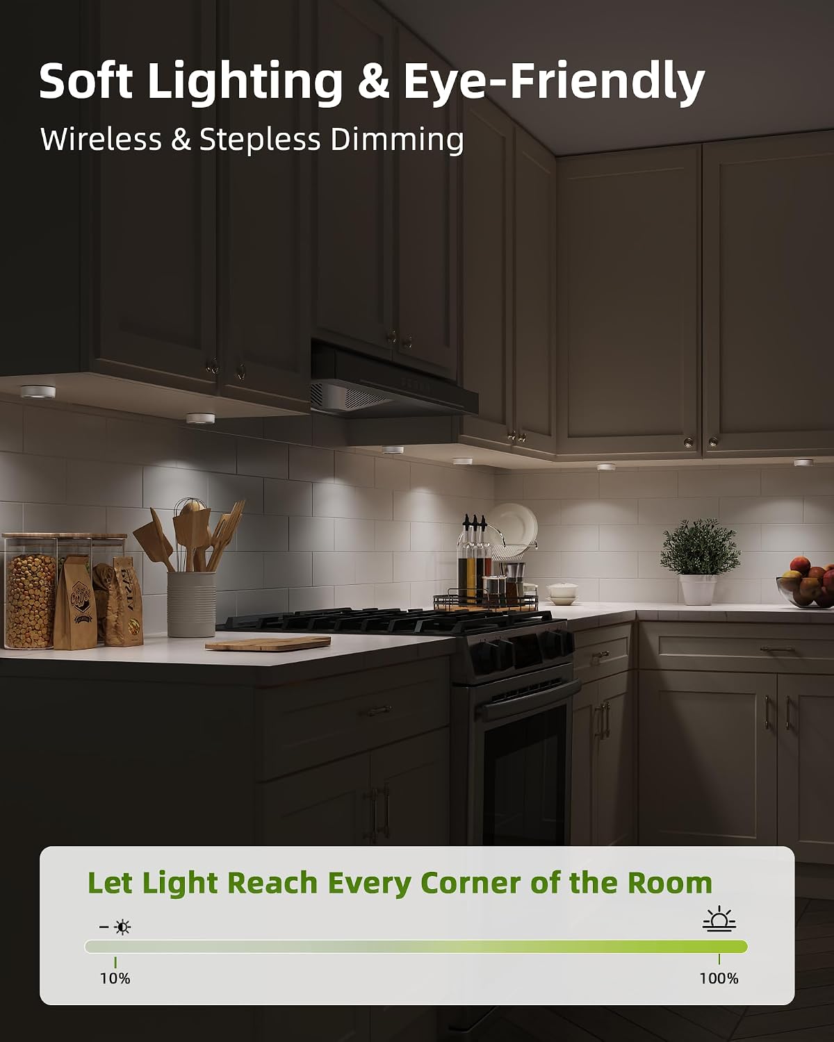 EZVALO LED Puck Lights, Rechargeable Stick On Tap Lights, Wireless Closet Light, 3 Color Temps, Under Cabinet Lights