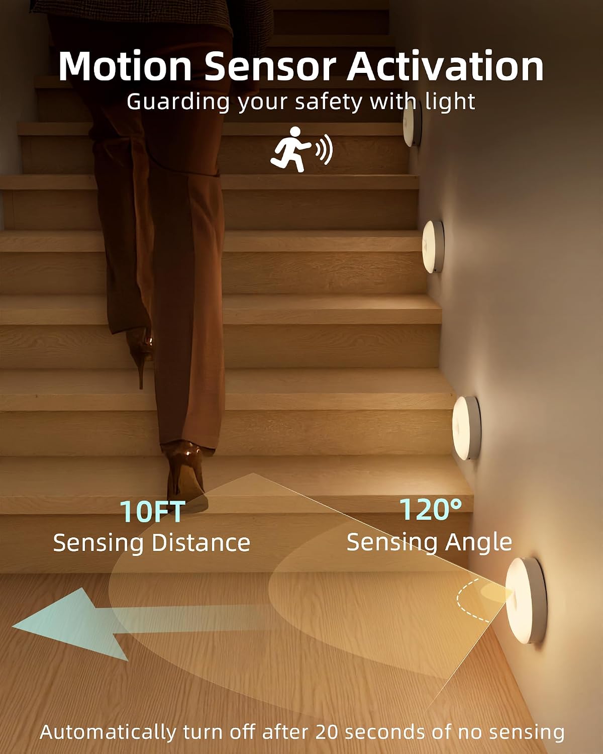 EZVALO Under Cabinet Lighting, 1000mAh Rechargeable Puck Lights with Remote, 3 Color Temps & 12 RGB Motion Sensor