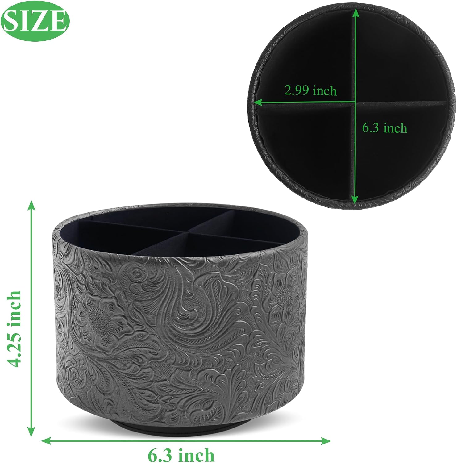 Remote Control Holder / 1-carved Black / 360 Degree Rotation